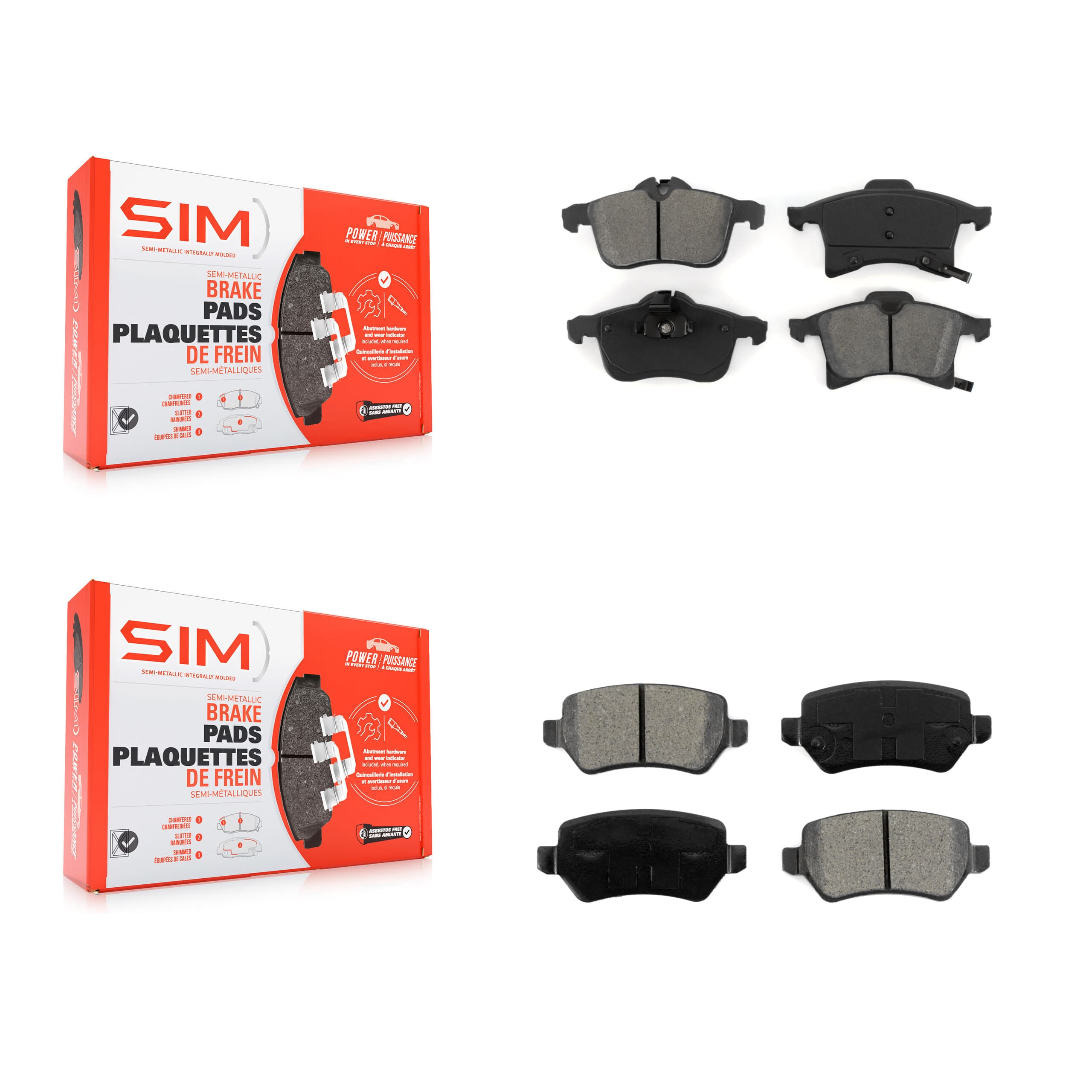 SIM - KSM-100132 - Front and Rear Disc Brake Pad Kits image 1