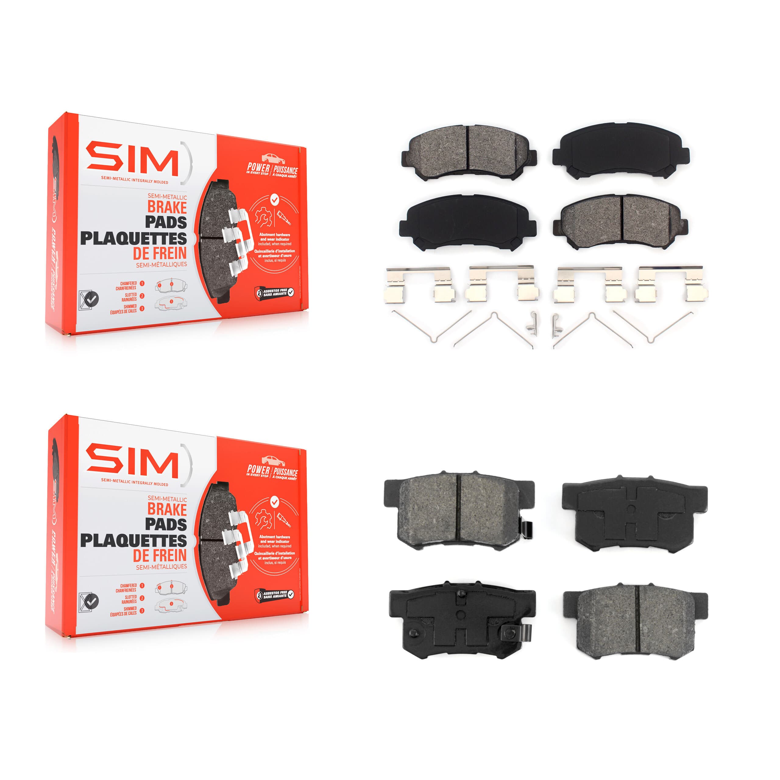 SIM - KSM-100140 - Front and Rear Disc Brake Pad Kits image 1