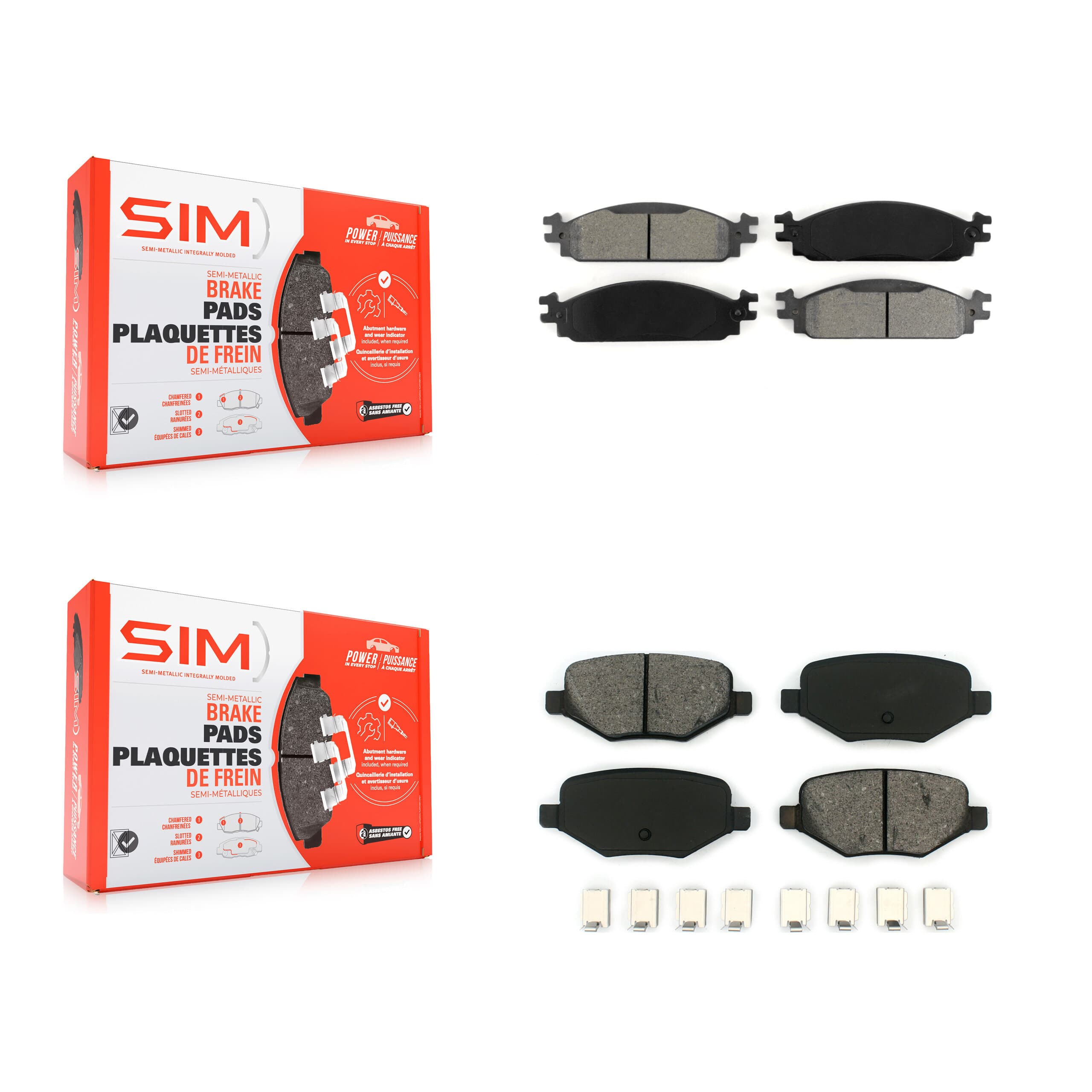 SIM - KSM-100144 - Front and Rear Disc Brake Pad Kits image 1