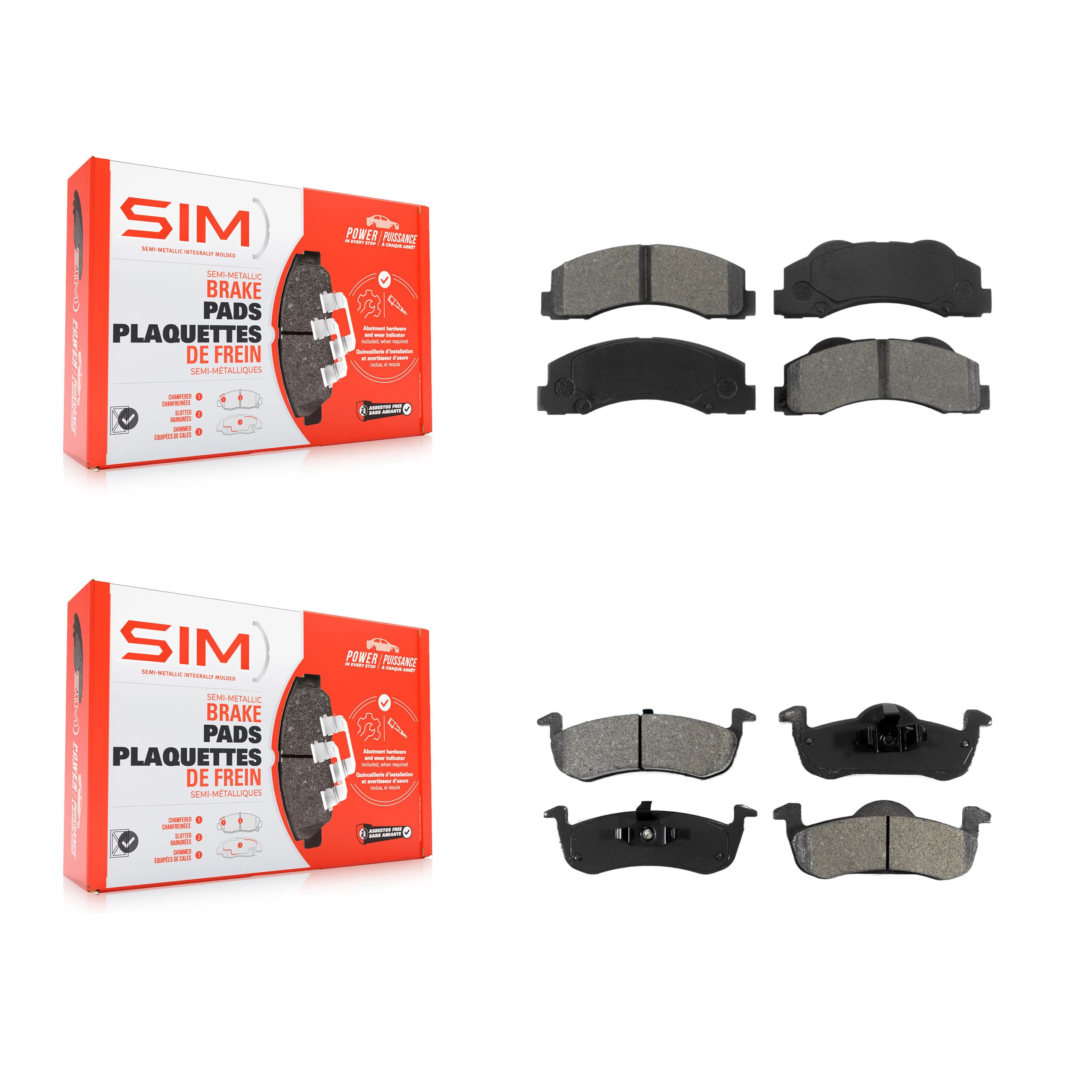 SIM - KSM-100161 - Front and Rear Disc Brake Pad Kits image 1