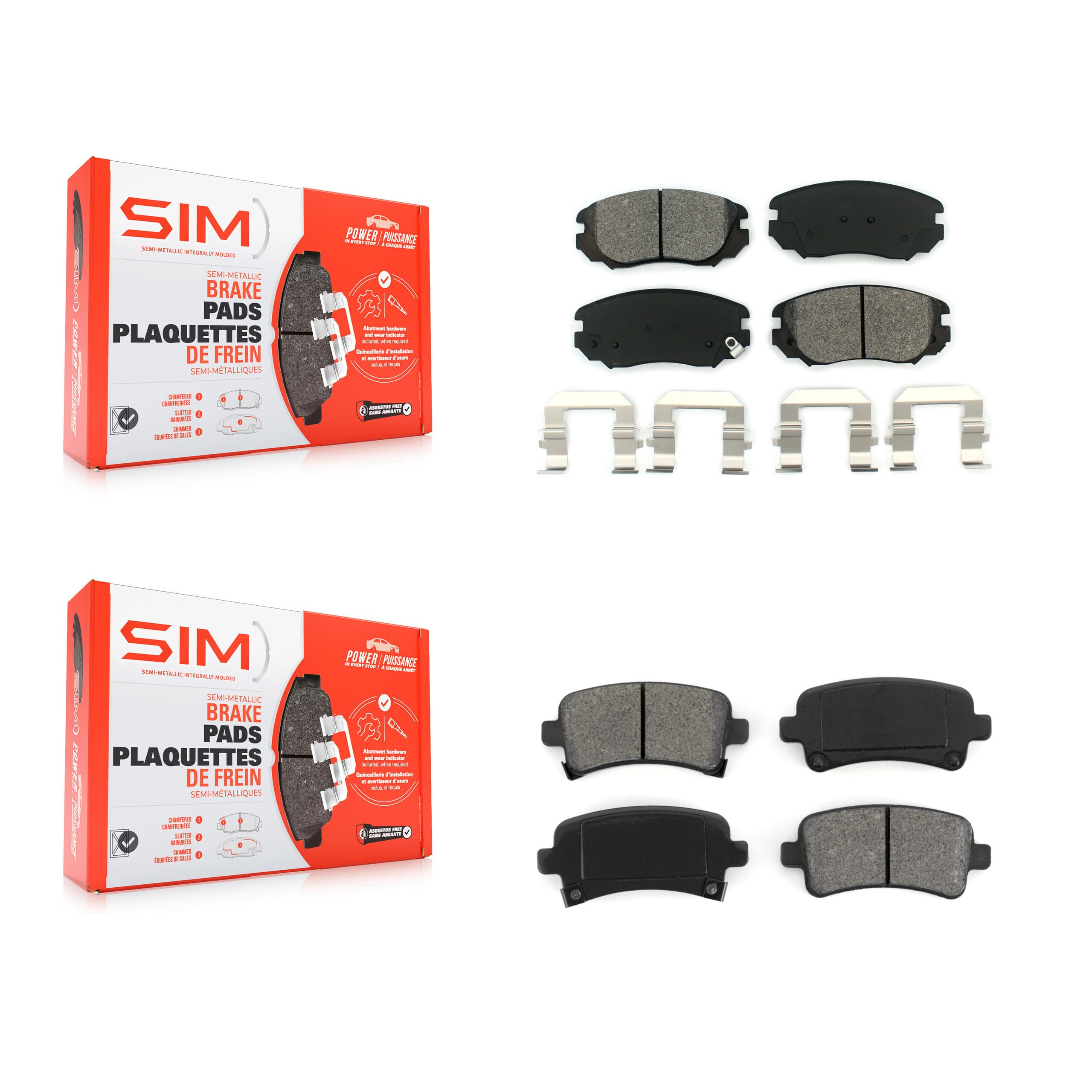SIM - KSM-100164 - Front and Rear Disc Brake Pad Kits image 1