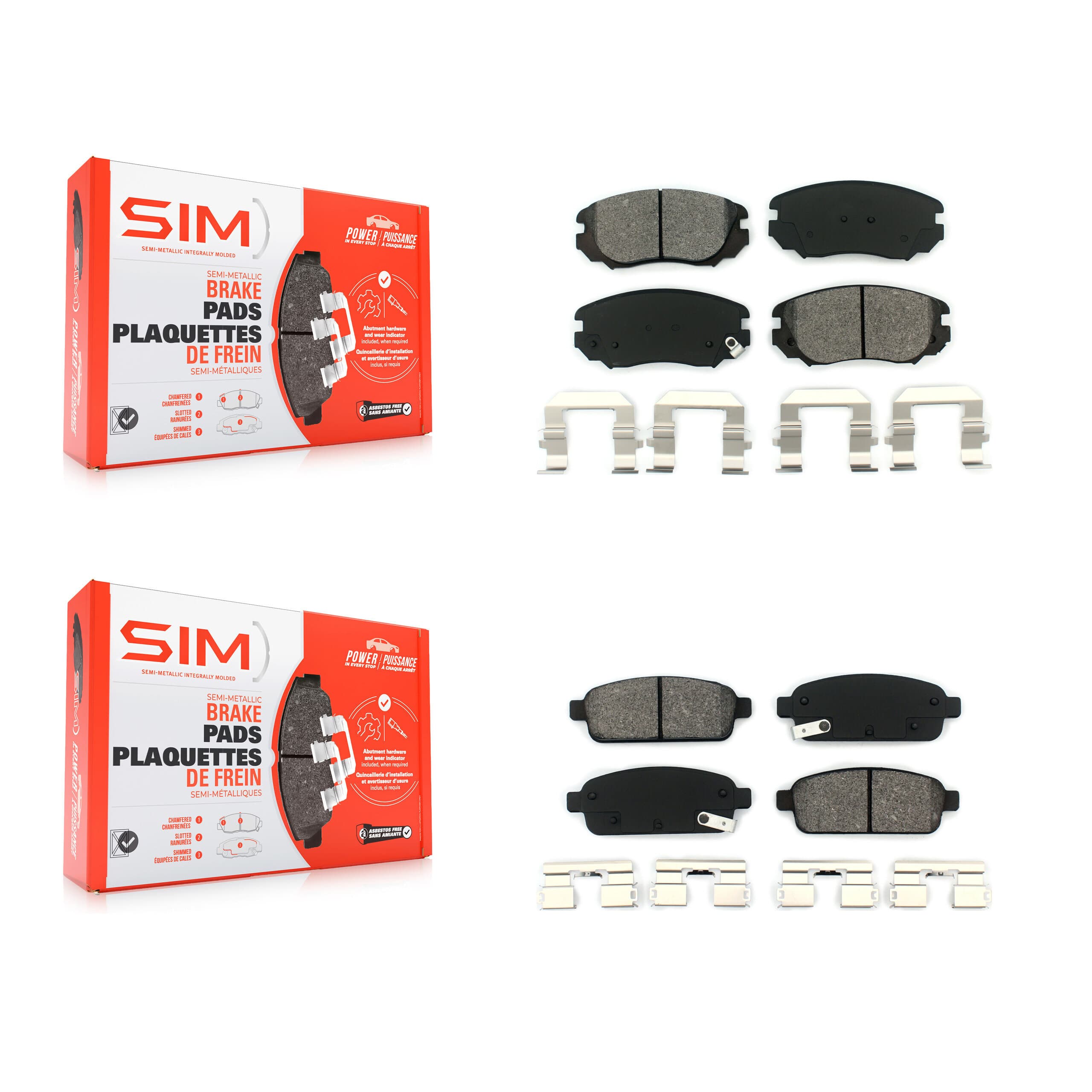 SIM - KSM-100165 - Front and Rear Disc Brake Pad Kits image 1