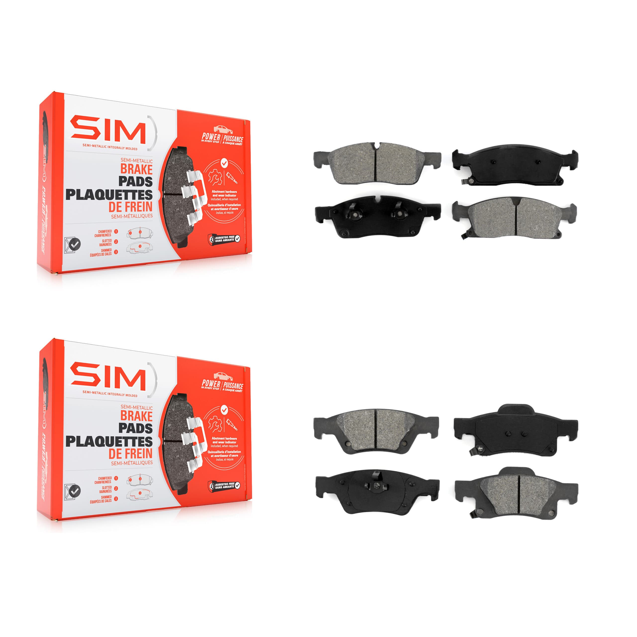 SIM - KSM-100173 - Front and Rear Disc Brake Pad Kits image 1