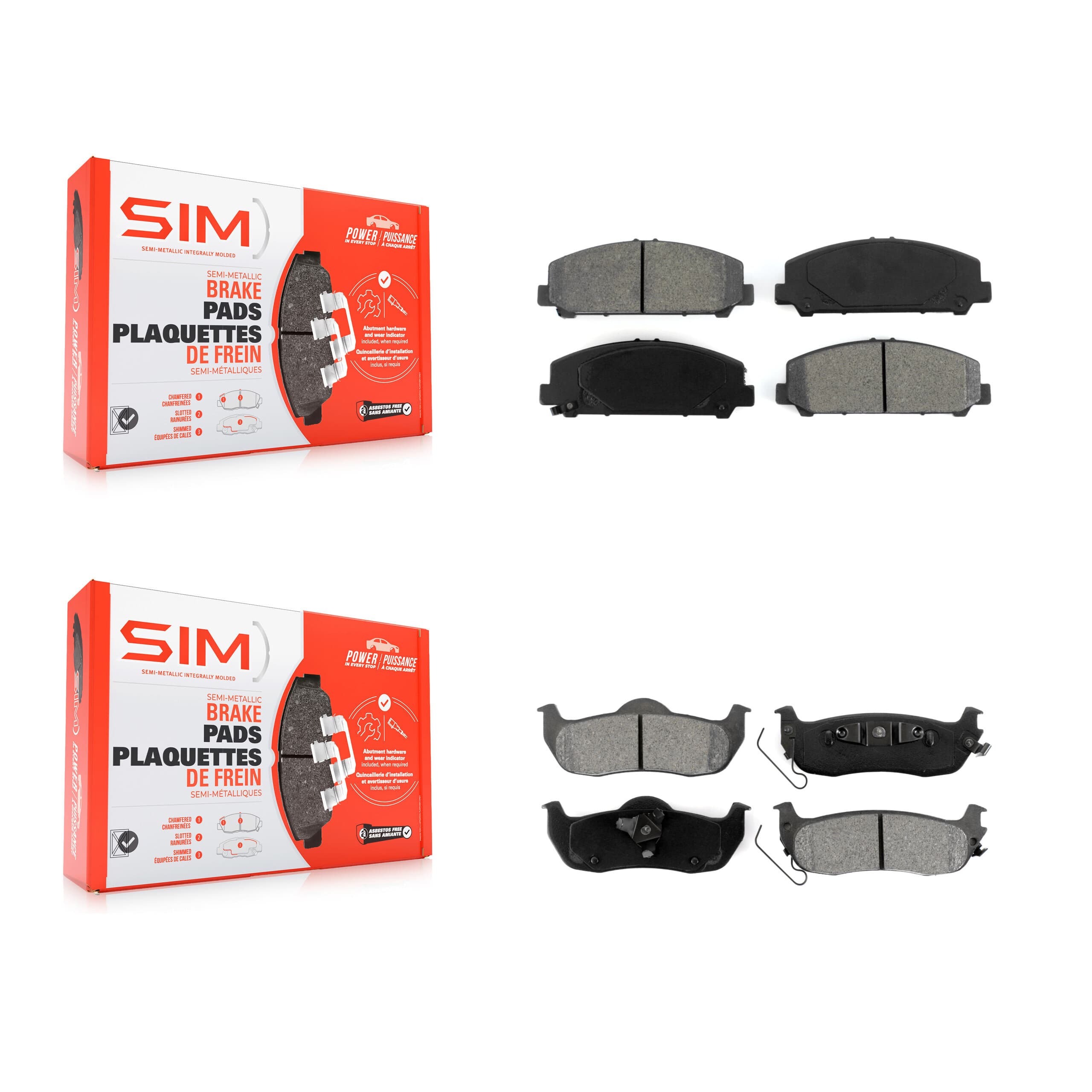 SIM - KSM-100179 - Front and Rear Disc Brake Pad Kits image 1