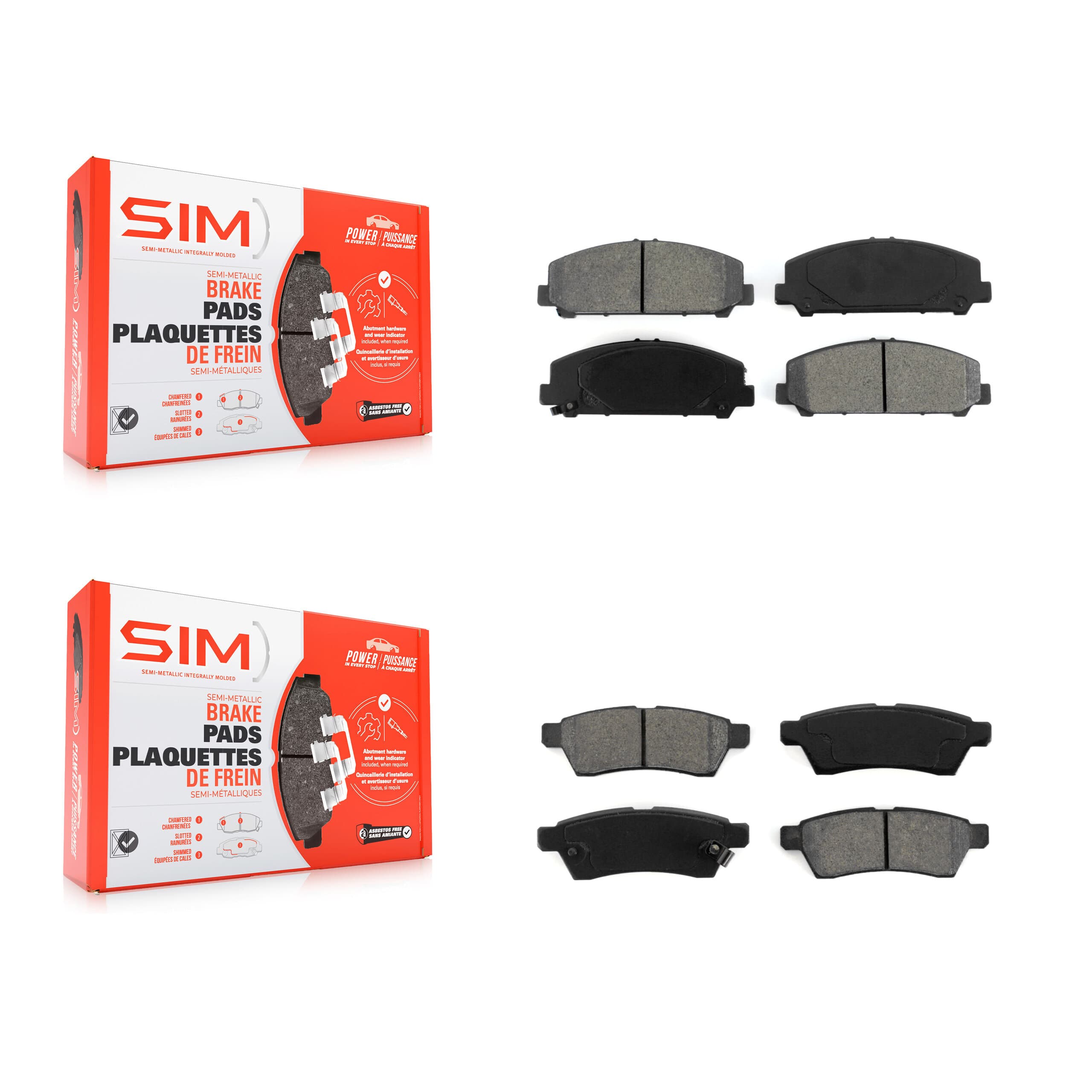 SIM - KSM-100180 - Front and Rear Disc Brake Pad Kits image 1