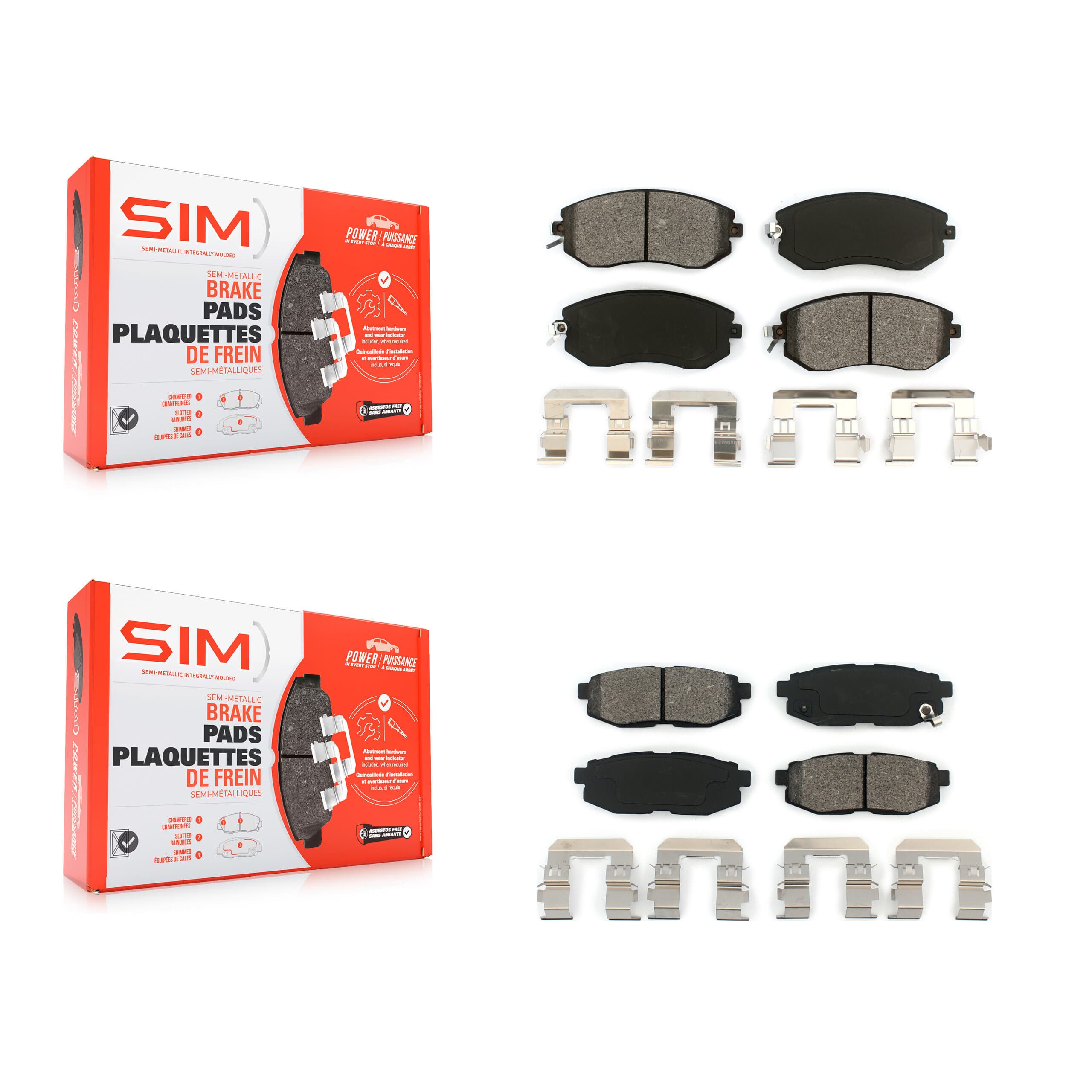 SIM - KSM-100187 - Front and Rear Disc Brake Pad Kits image 1