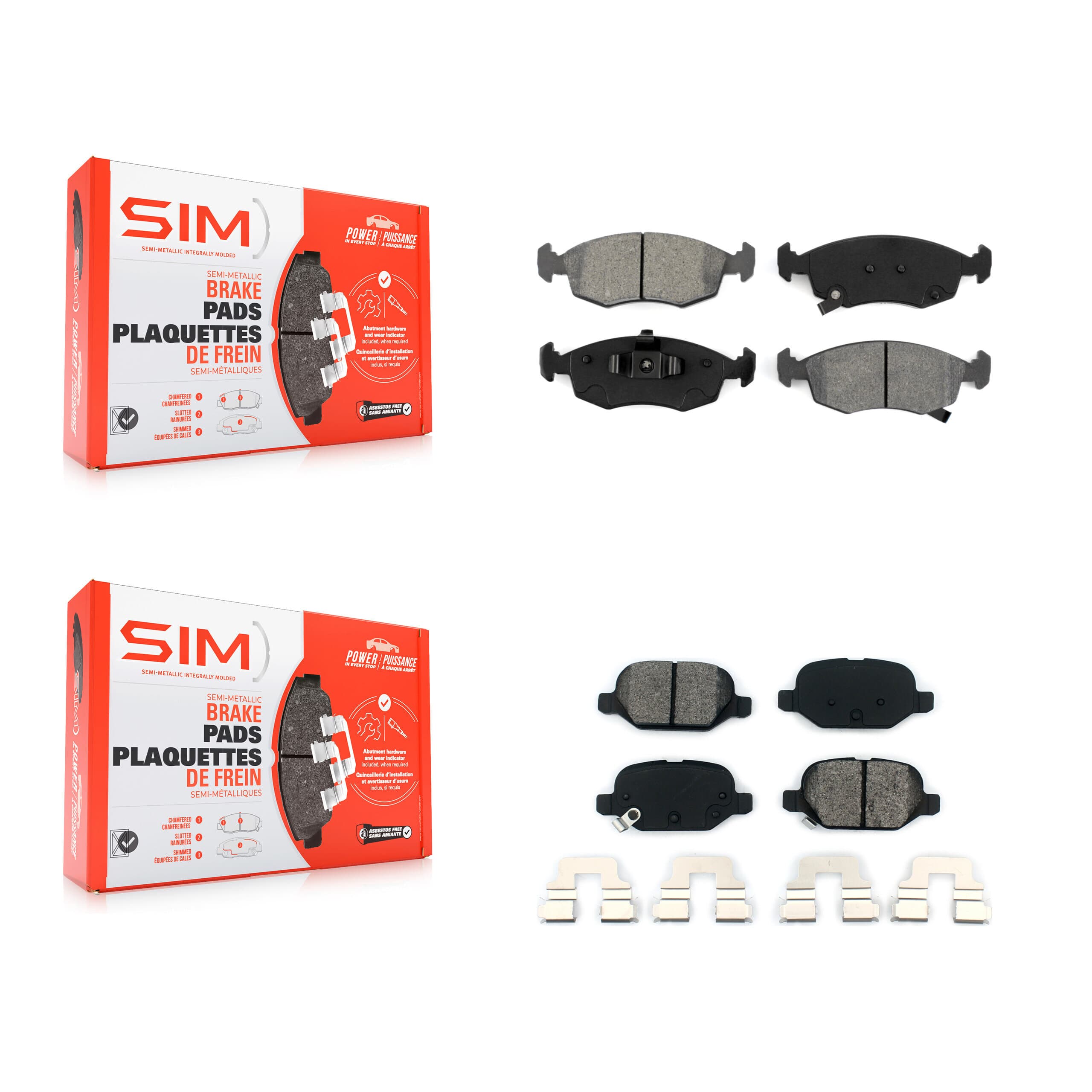SIM - KSM-100192 - Front and Rear Disc Brake Pad Kits image 1