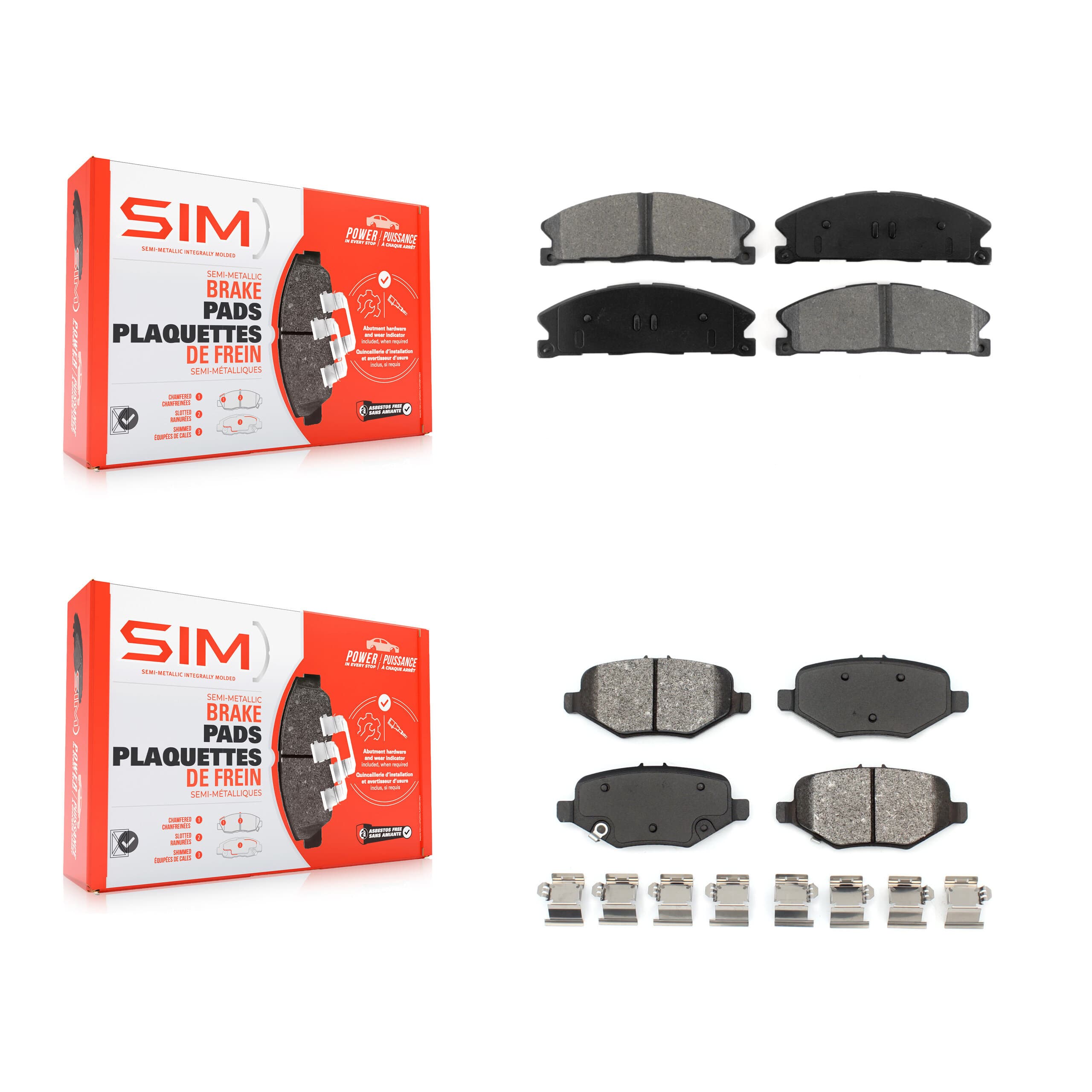 SIM - KSM-100198 - Front and Rear Disc Brake Pad Kits image 1