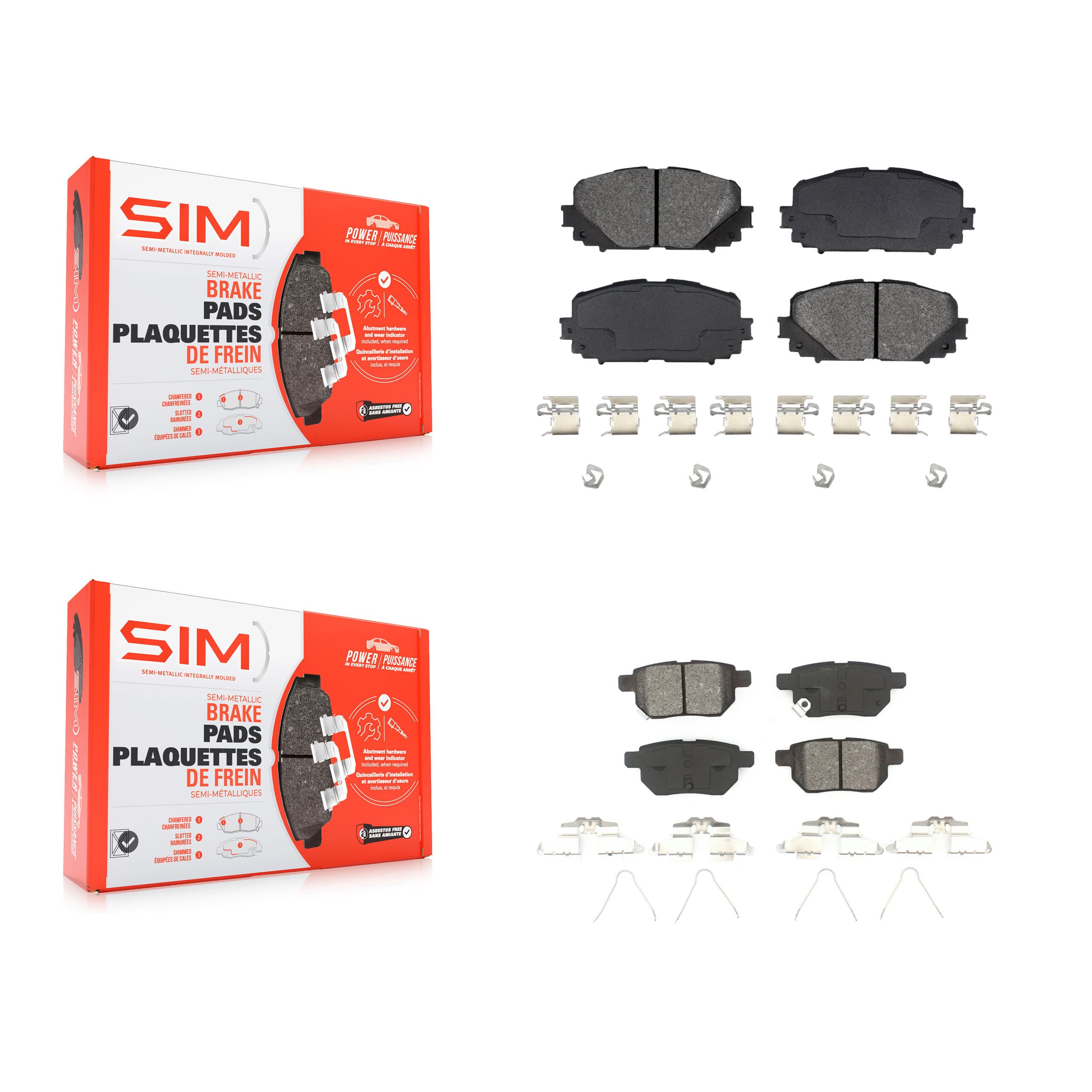 SIM - KSM-100201 - Front and Rear Disc Brake Pad Kits image 1