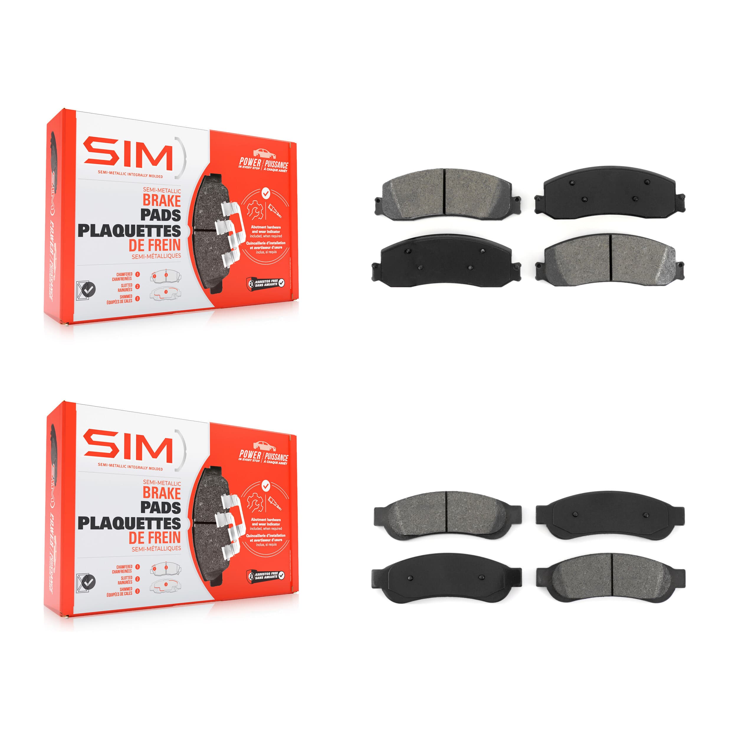 SIM - KSM-100203 - Front and Rear Disc Brake Pad Kits image 1