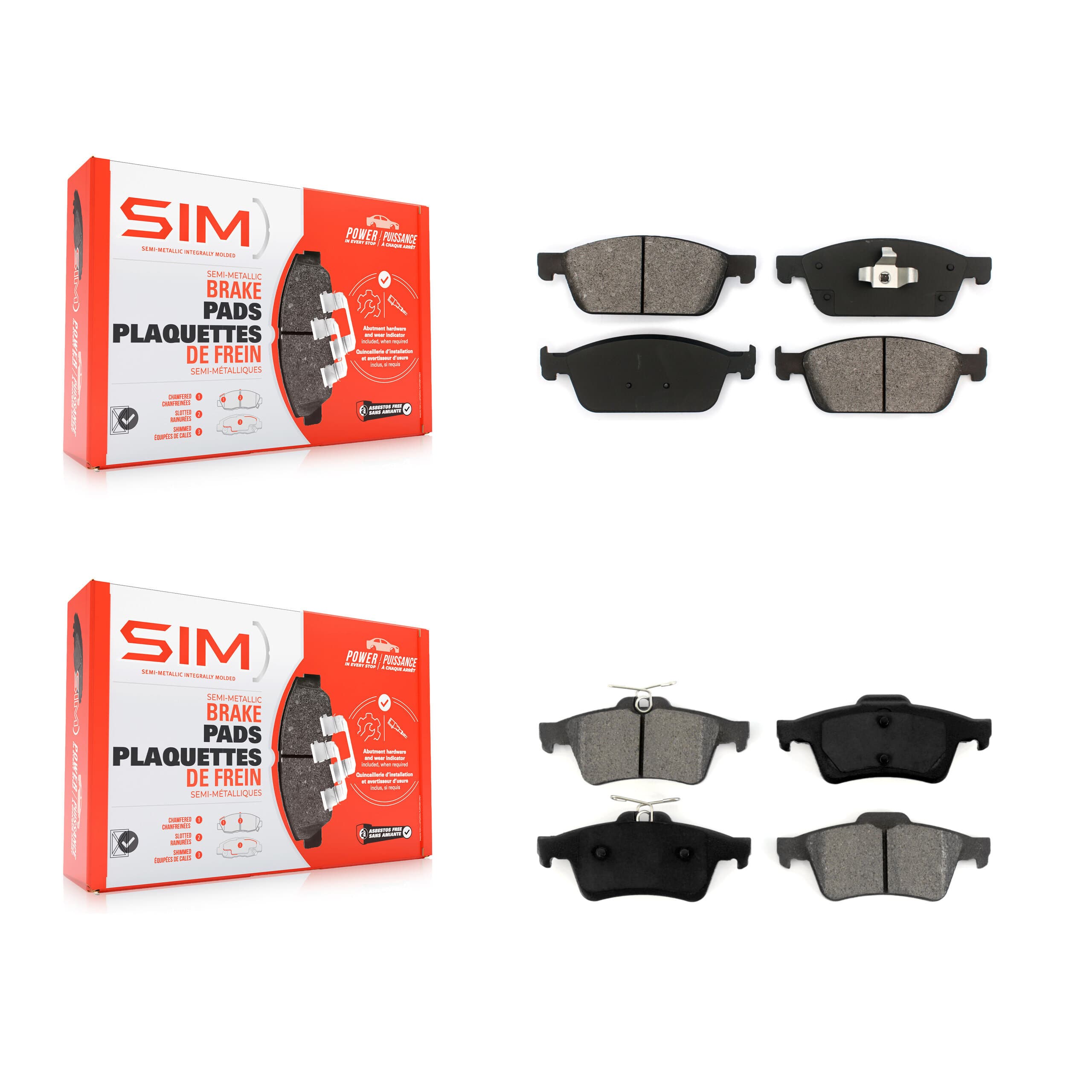 SIM - KSM-100205 - Front and Rear Disc Brake Pad Kits image 1