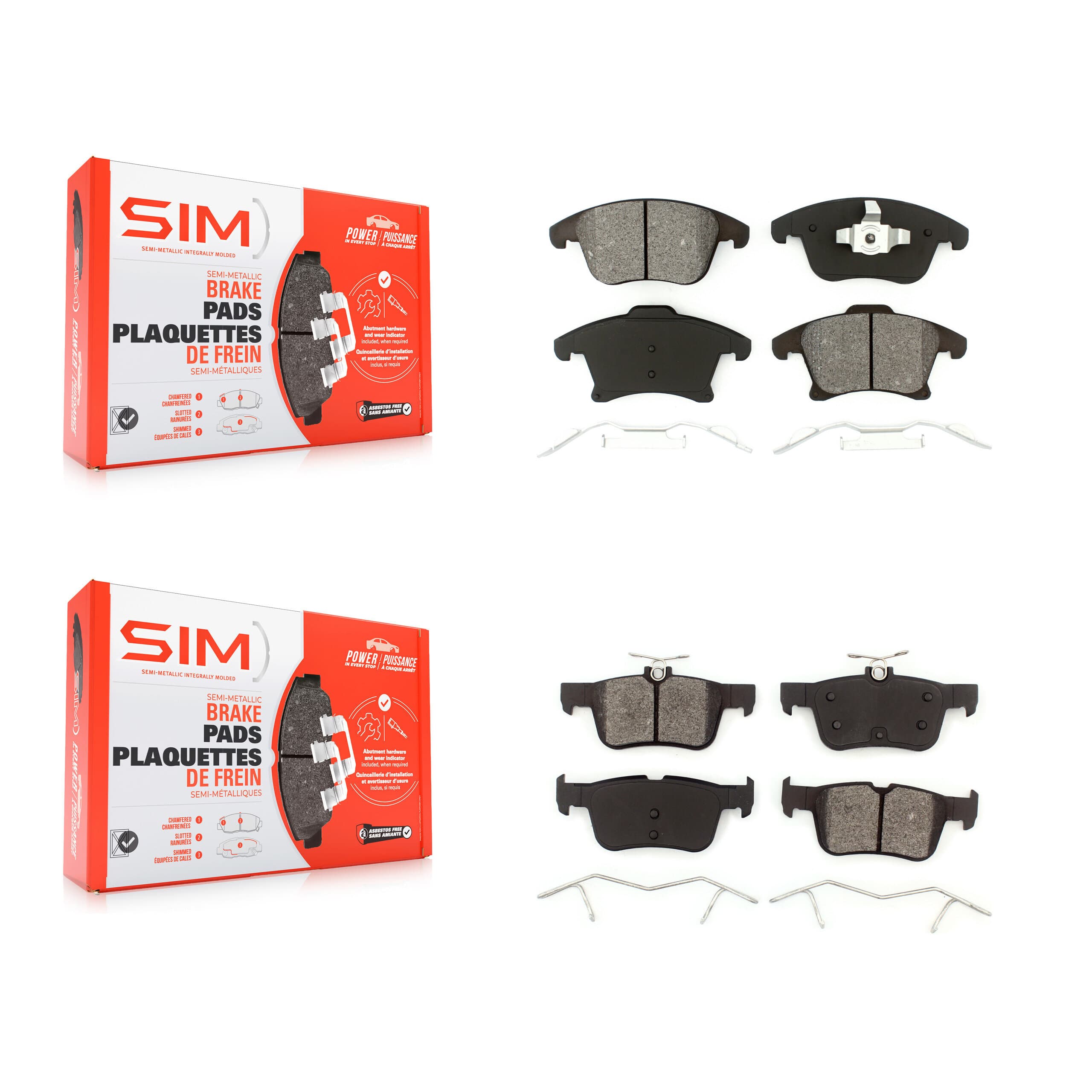 SIM - KSM-100209 - Front and Rear Disc Brake Pad Kits image 1