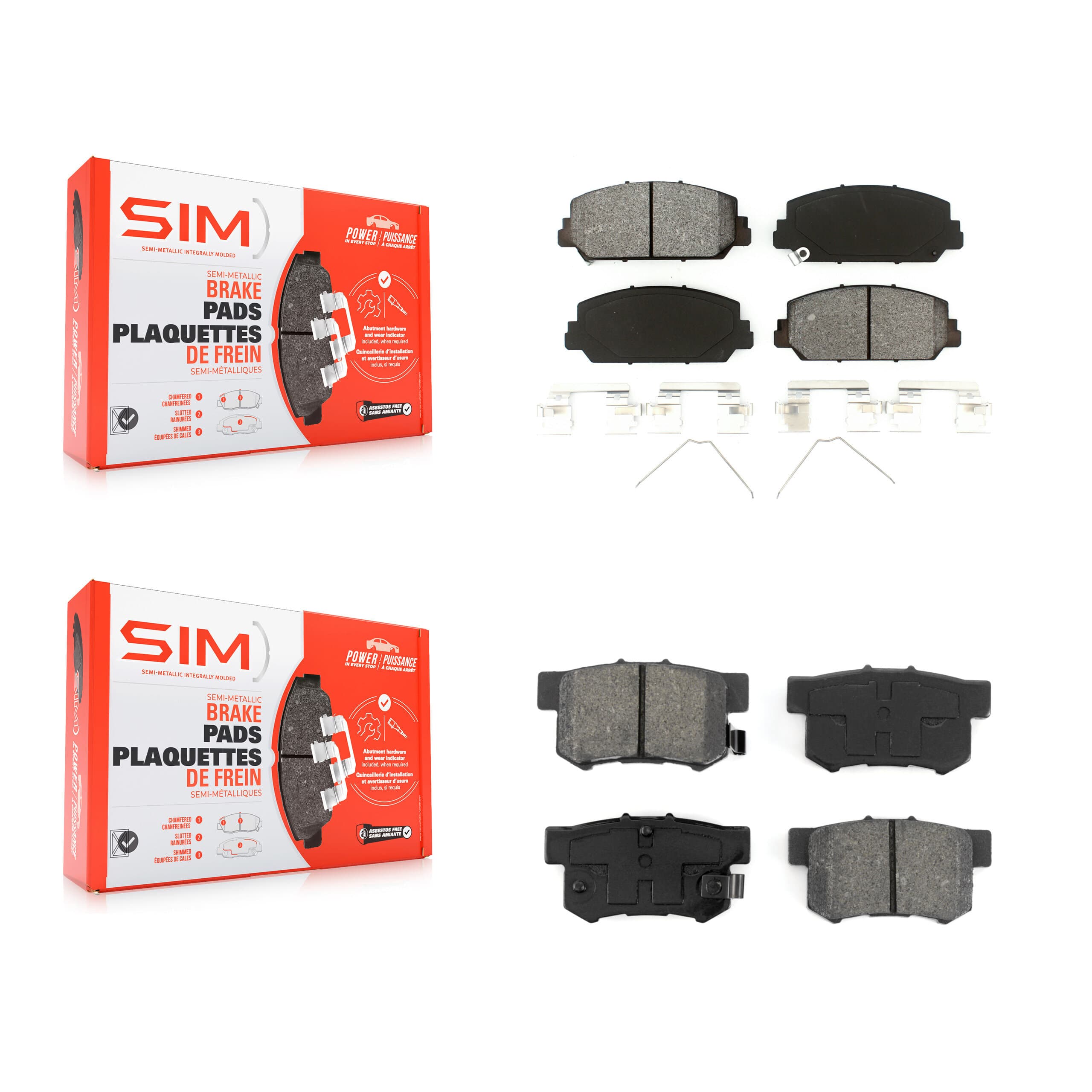 SIM - KSM-100214 - Front and Rear Disc Brake Pad Kits image 1