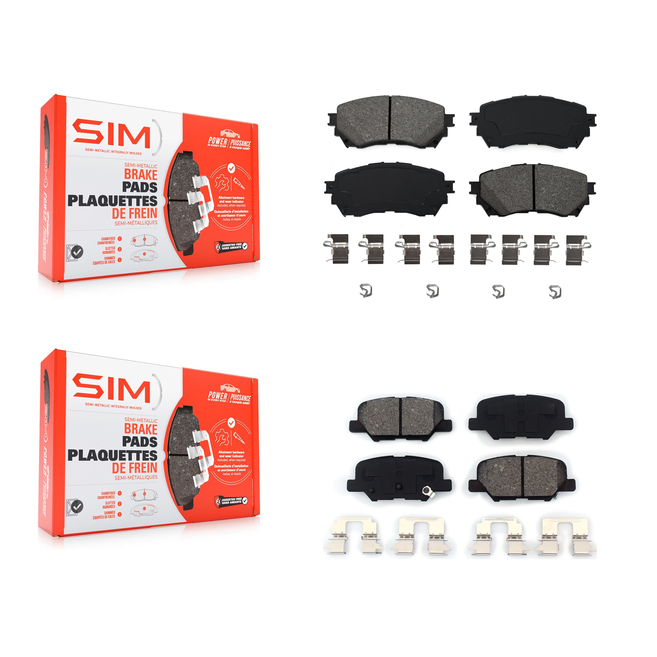 SIM - KSM-100215 - Front and Rear Disc Brake Pad Kits image 1