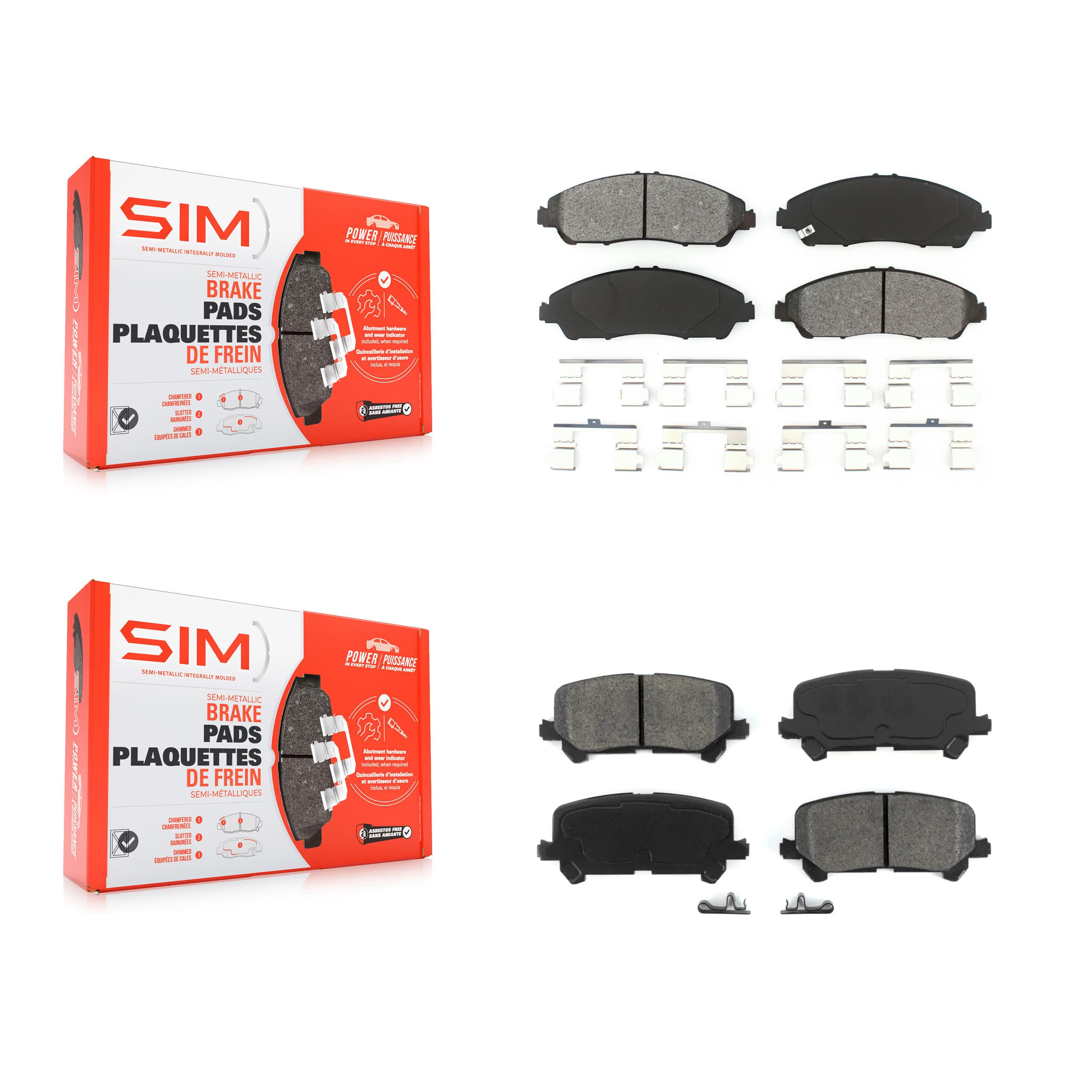 SIM - KSM-100216 - Front and Rear Disc Brake Pad Kits image 1