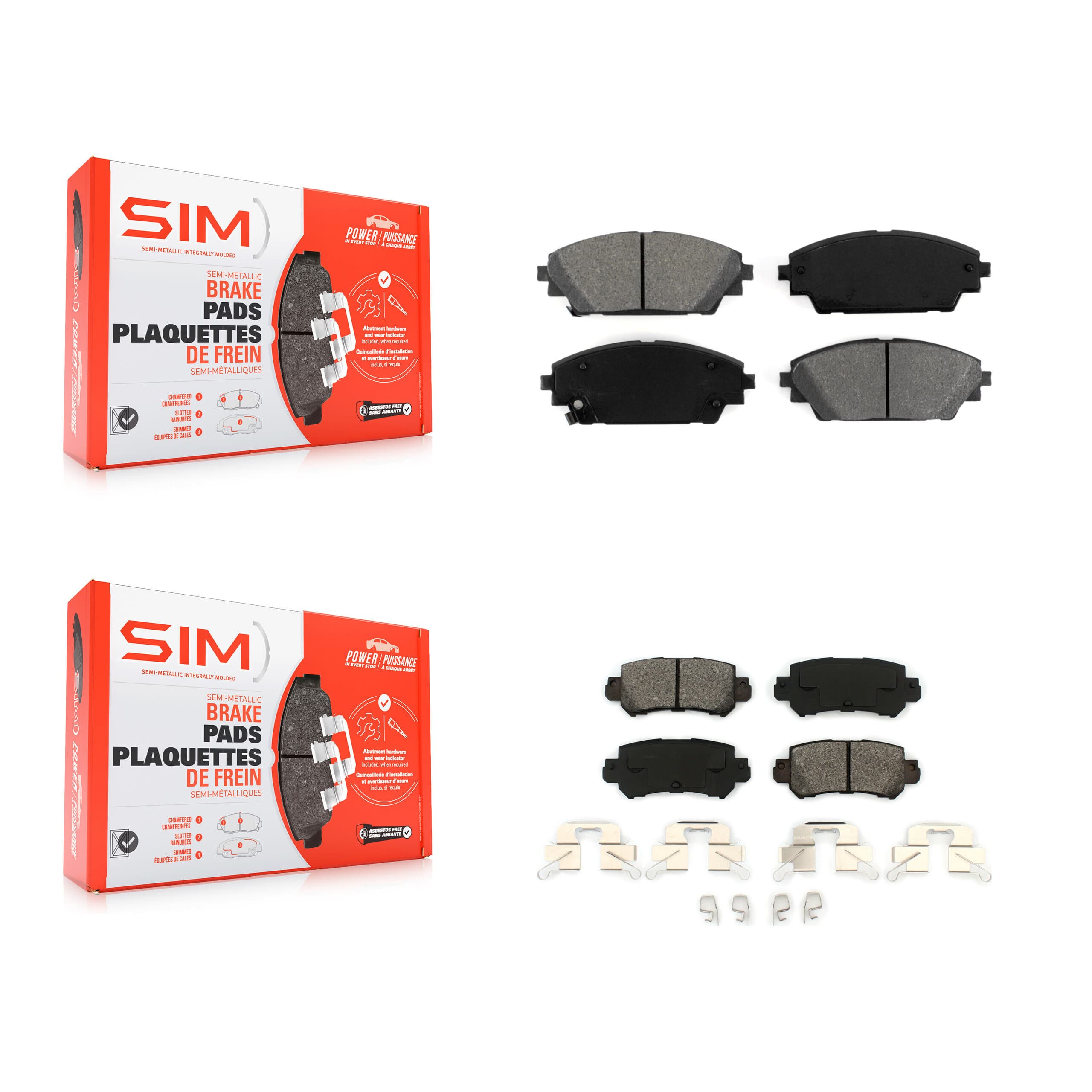 SIM - KSM-100217 - Front and Rear Disc Brake Pad Kits image 1