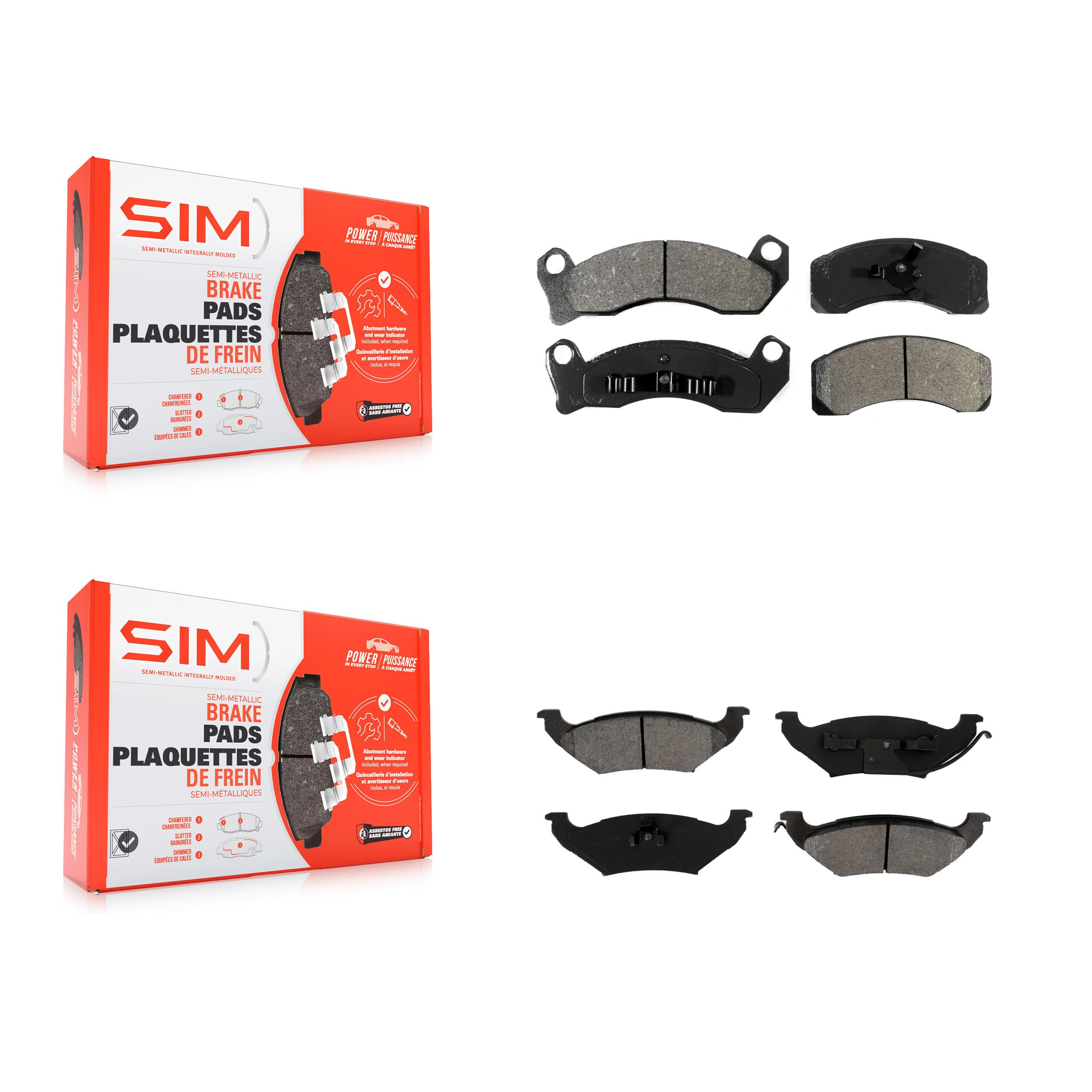 SIM - KSM-100226 - Front and Rear Disc Brake Pad Kits image 1