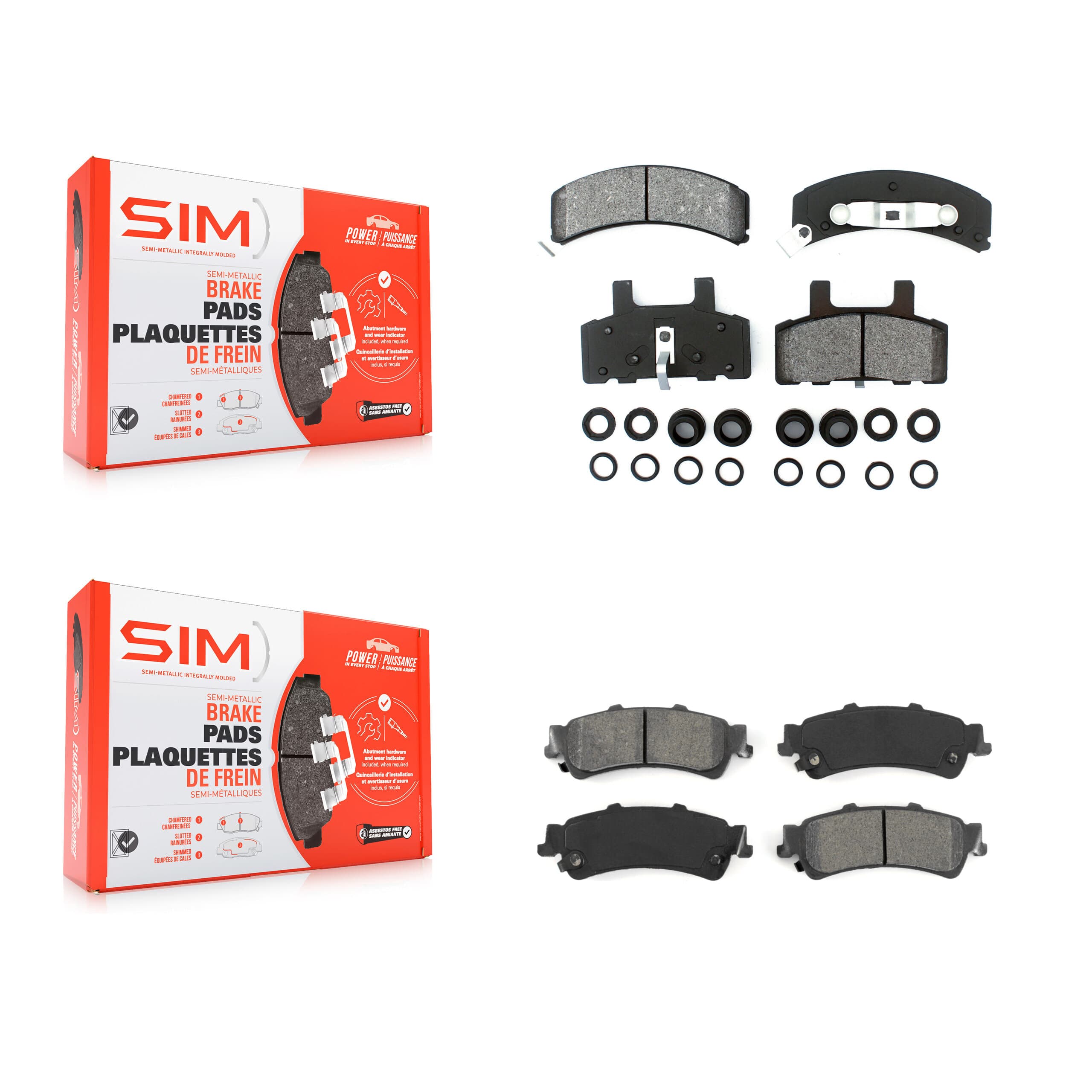 SIM - KSM-100236 - Front and Rear Disc Brake Pad Kits image 1