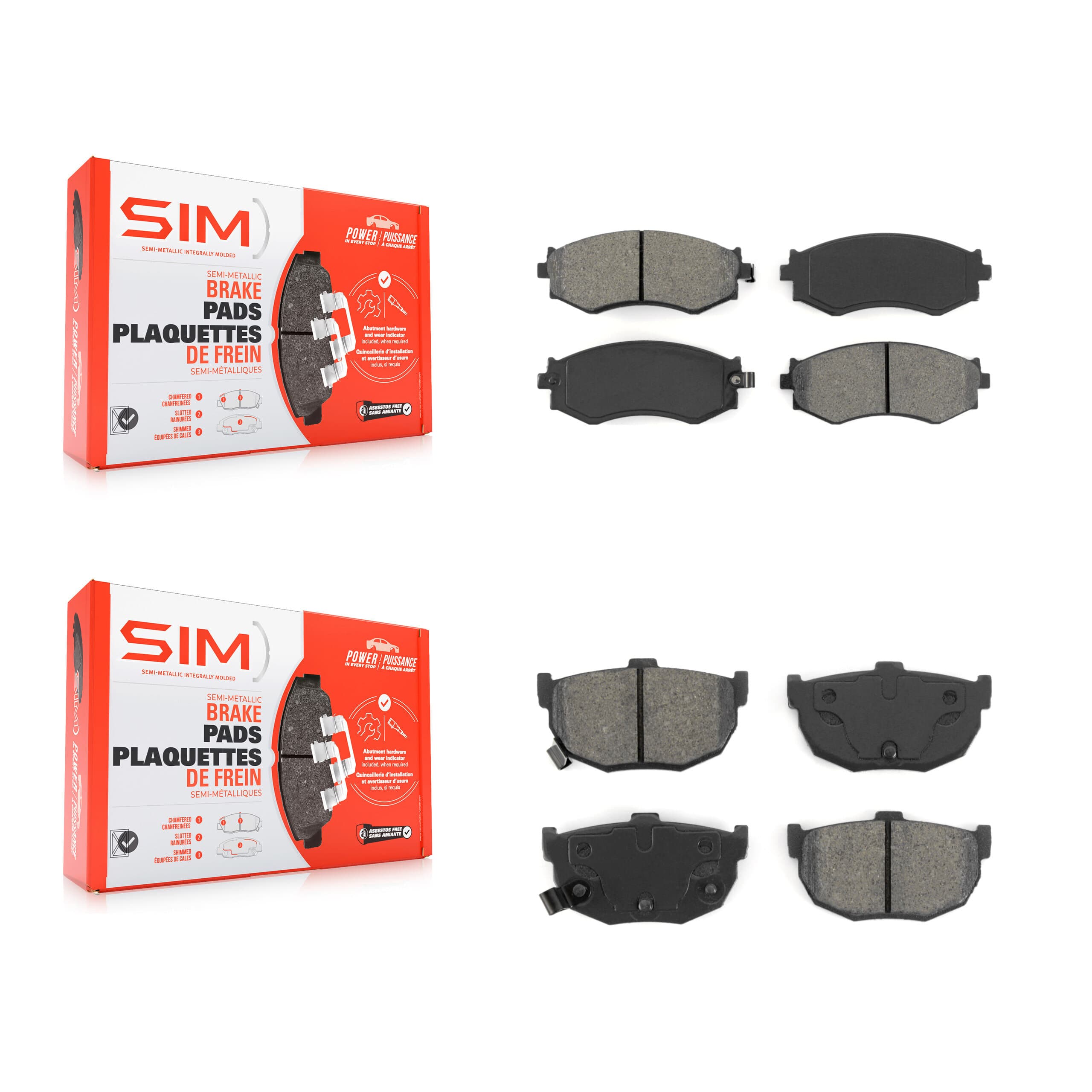 SIM - KSM-100242 - Front and Rear Disc Brake Pad Kits image 1