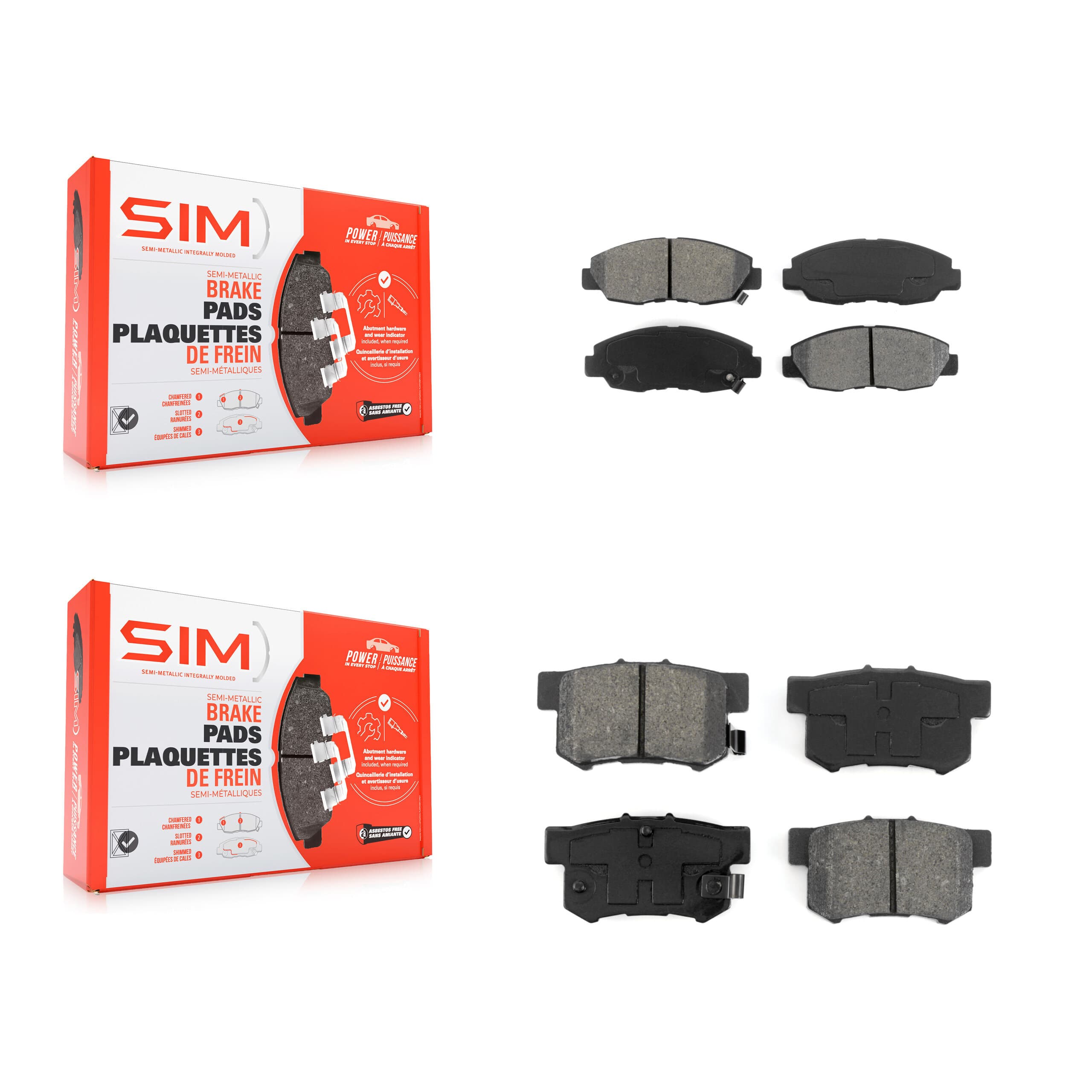 SIM - KSM-100244 - Front and Rear Disc Brake Pad Kits image 1