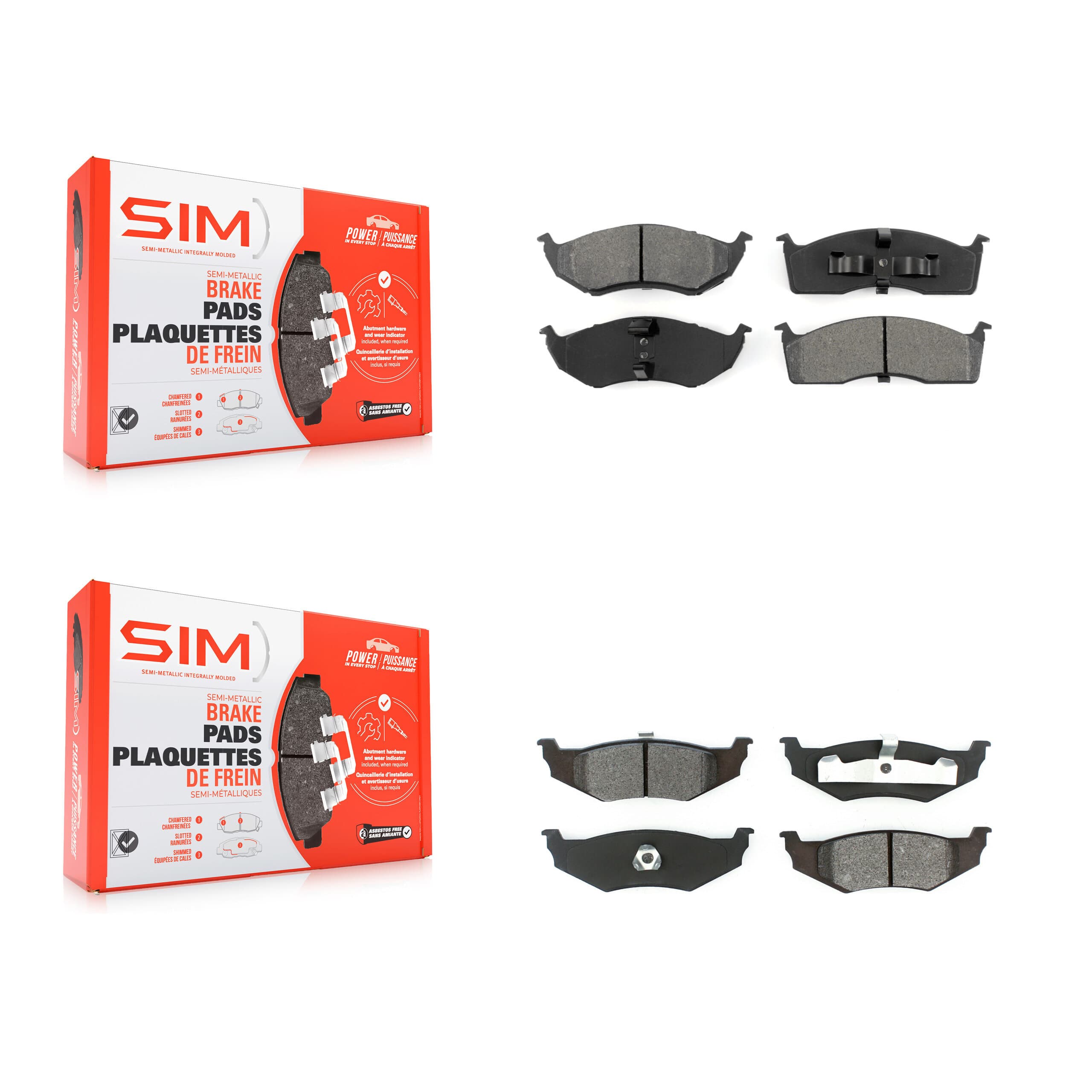 SIM - KSM-100269 - Front and Rear Disc Brake Pad Kits image 1