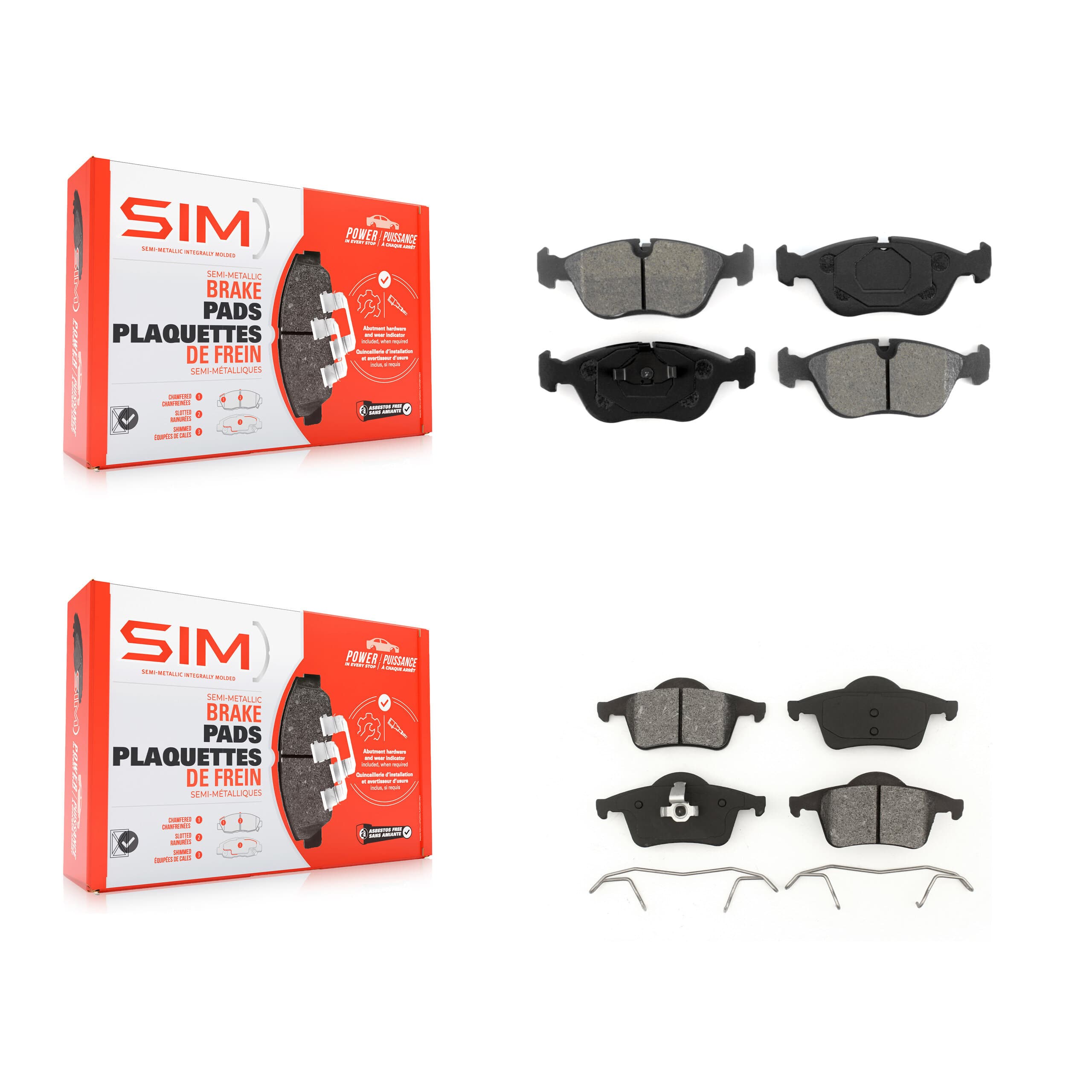SIM - KSM-100275 - Front and Rear Disc Brake Pad Kits image 1