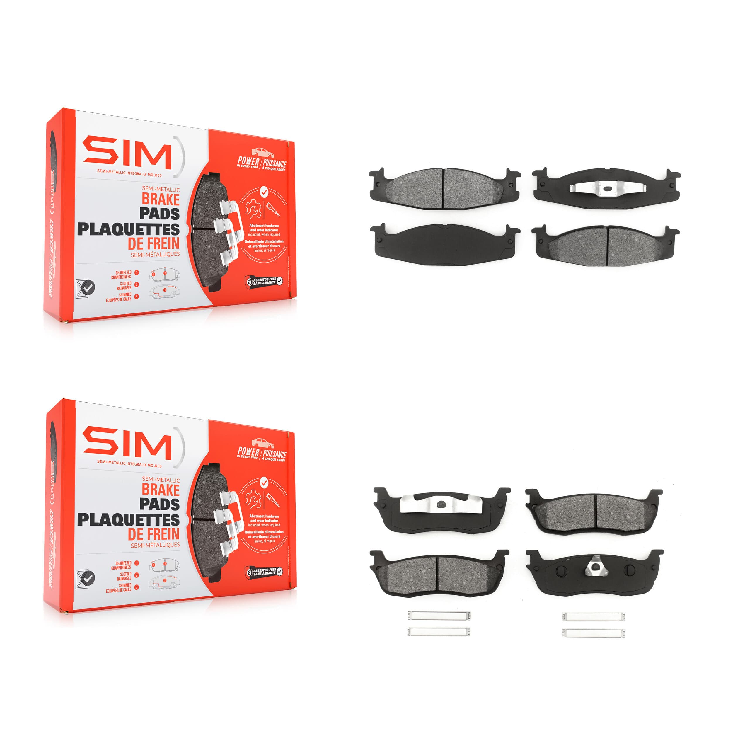 SIM - KSM-100279 - Front and Rear Disc Brake Pad Kits image 1