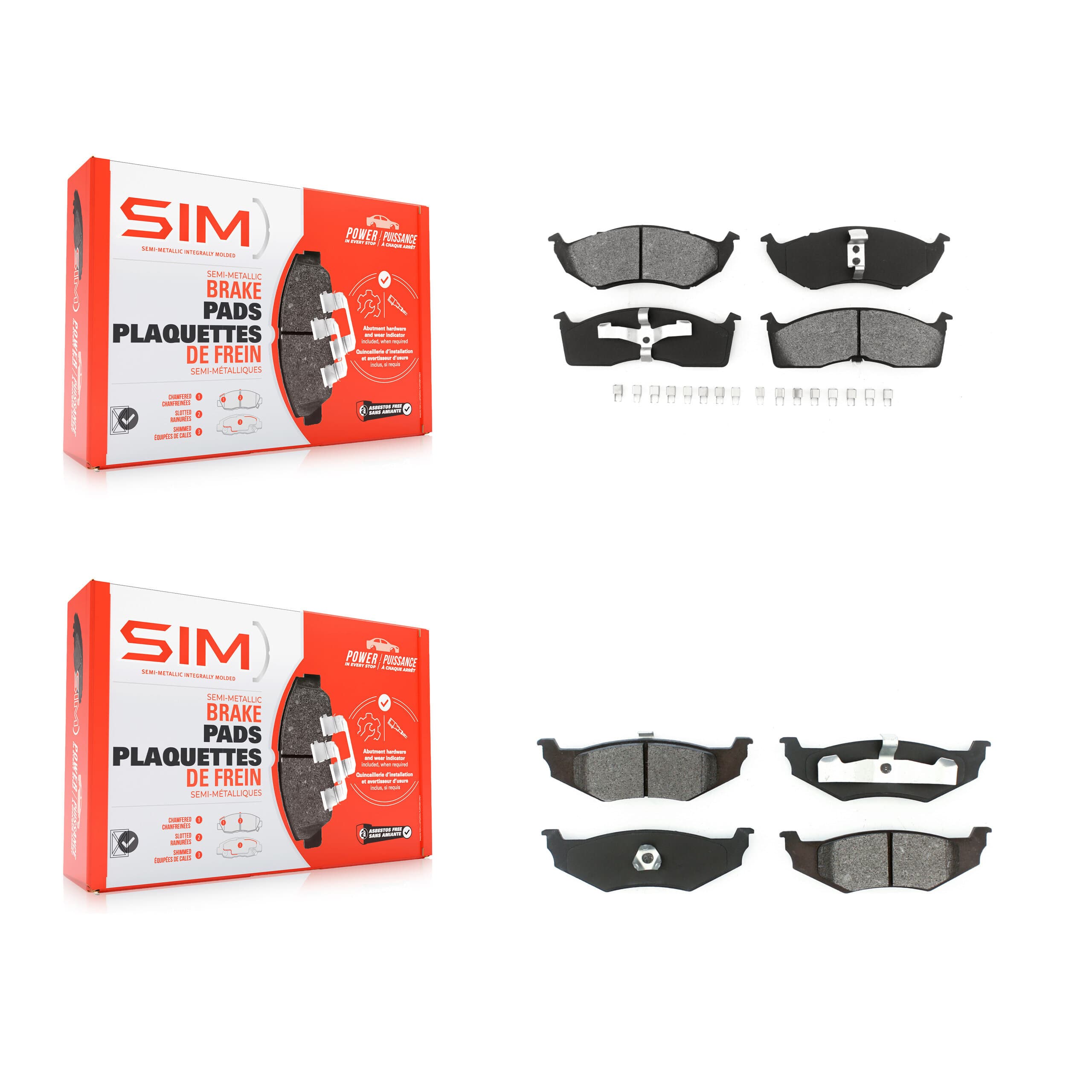 SIM - KSM-100283 - Front and Rear Disc Brake Pad Kits image 1