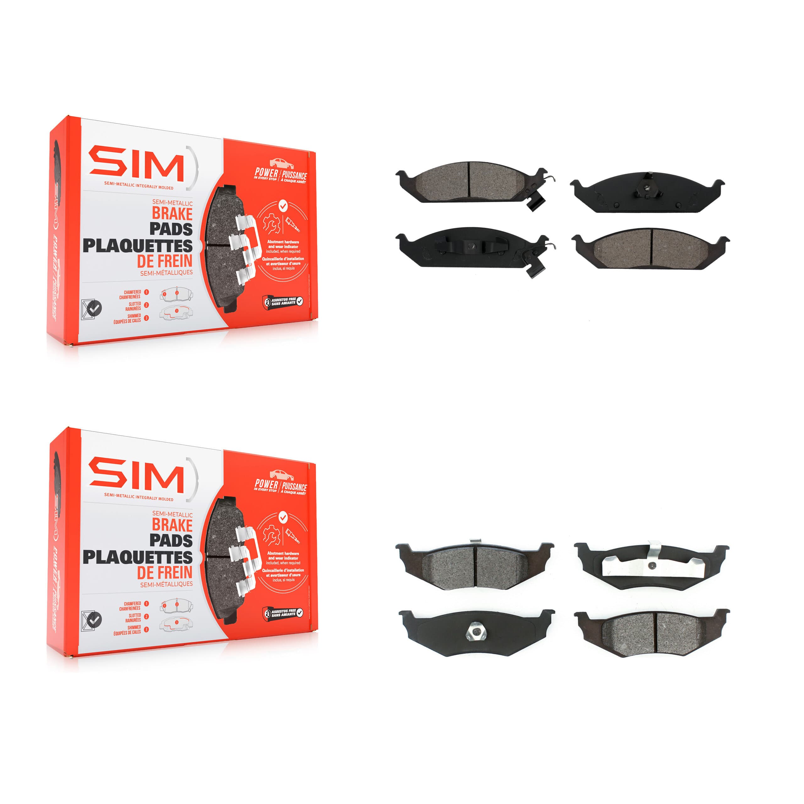SIM - KSM-100284 - Front and Rear Disc Brake Pad Kits image 1
