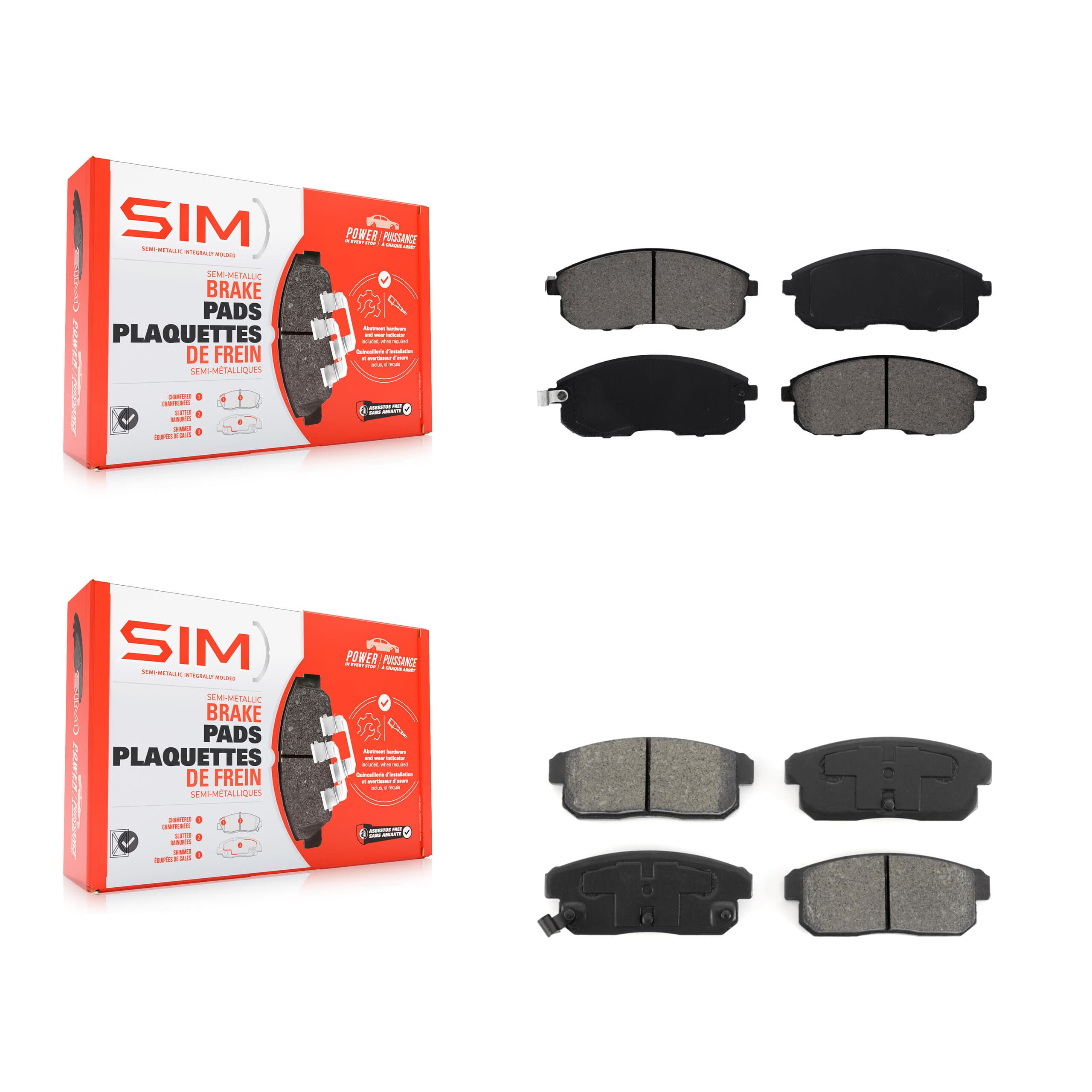 SIM - KSM-100289 - Front and Rear Disc Brake Pad Kits image 1
