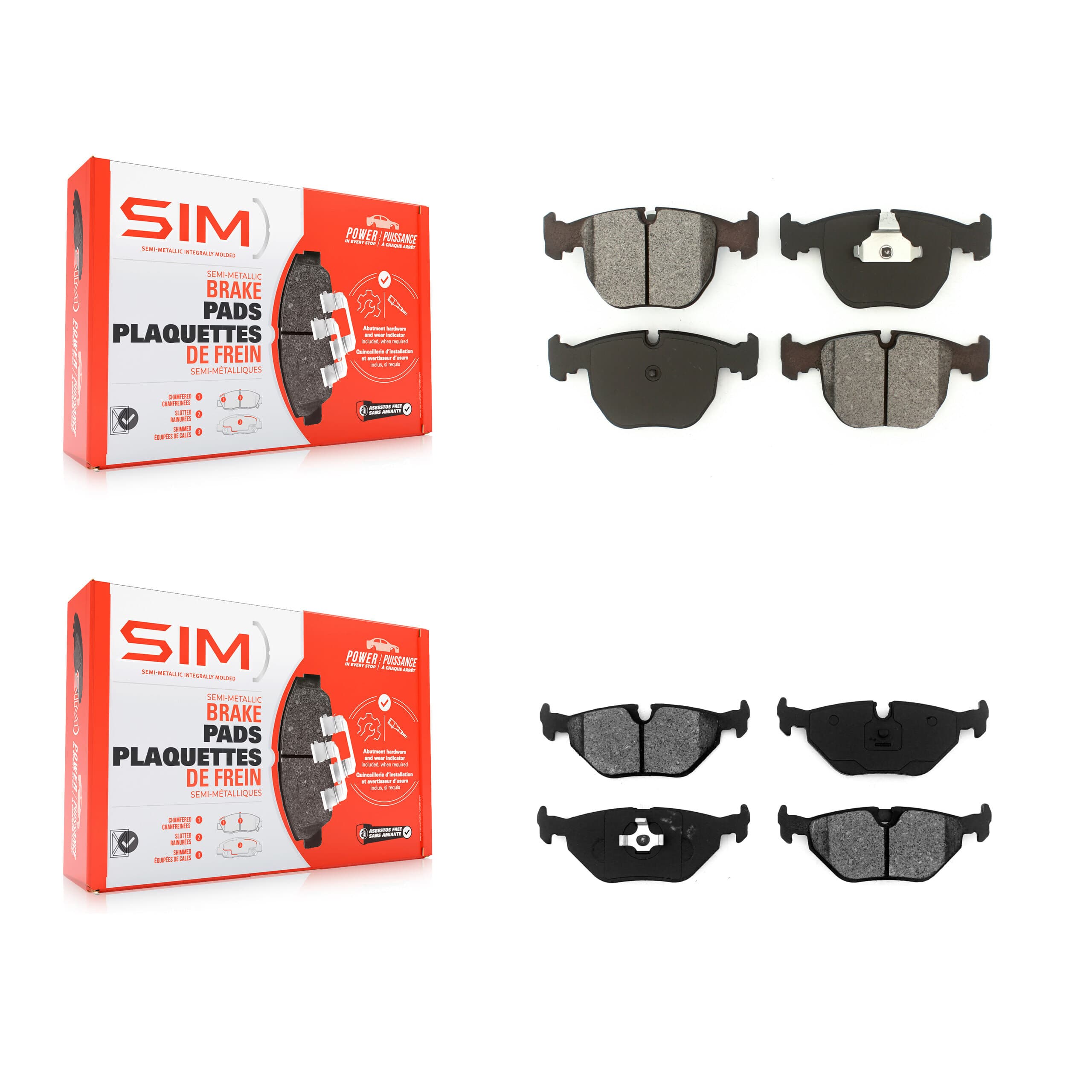 SIM - KSM-100295 - Front and Rear Disc Brake Pad Kits image 1