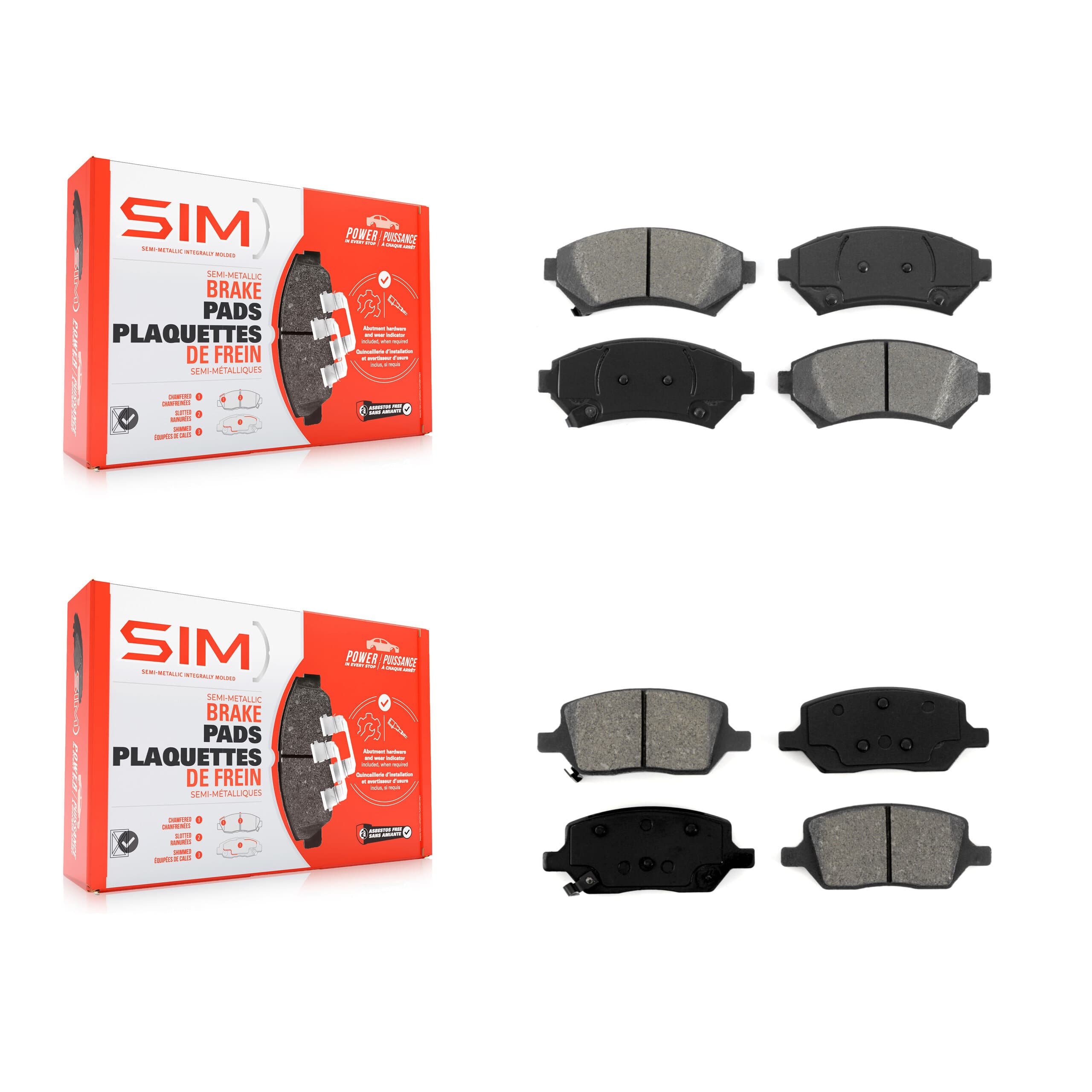 SIM - KSM-100300 - Front and Rear Disc Brake Pad Kits image 1