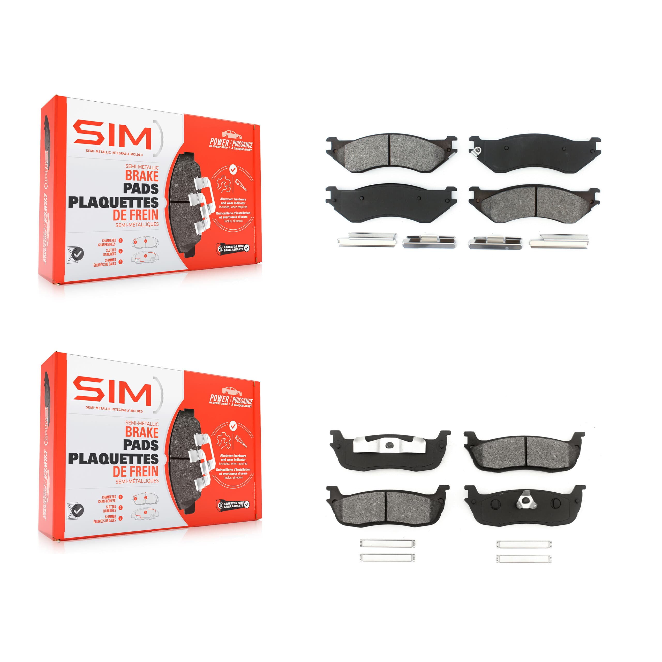 SIM - KSM-100305 - Front and Rear Disc Brake Pad Kits image 1