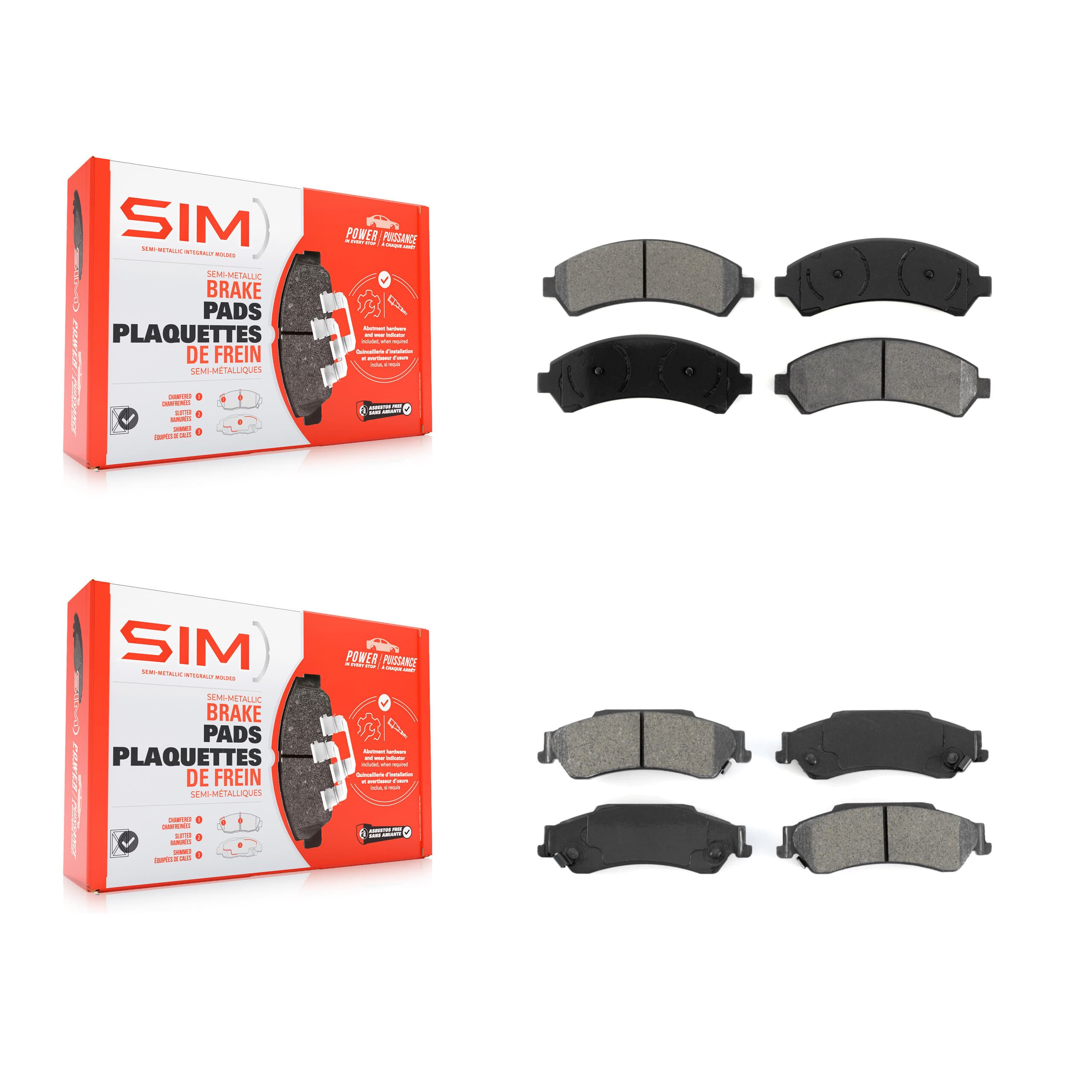 SIM - KSM-100314 - Front and Rear Disc Brake Pad Kits image 1