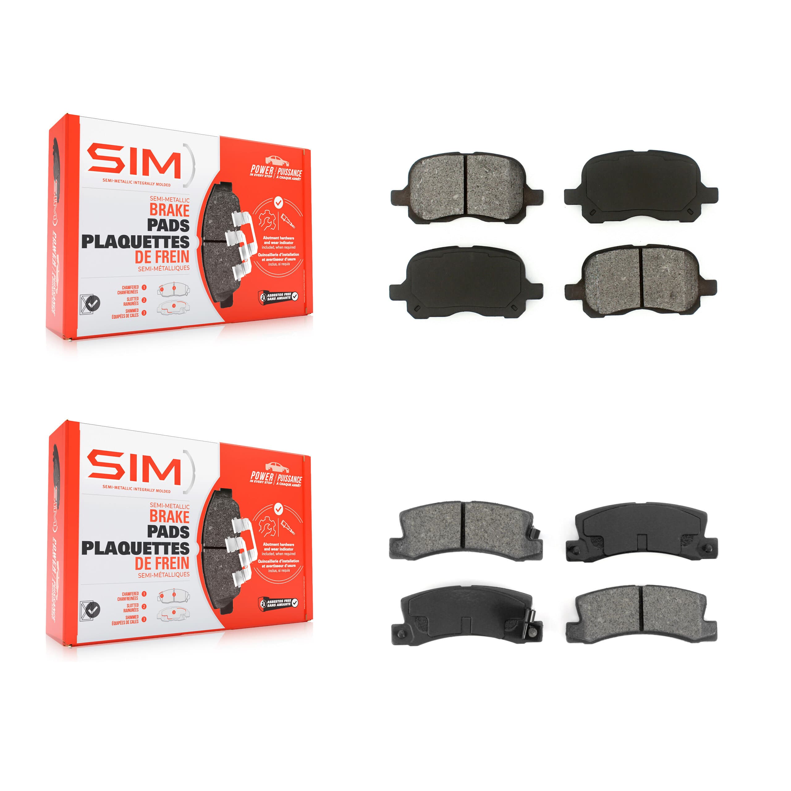 SIM - KSM-100316 - Front and Rear Disc Brake Pad Kits image 1