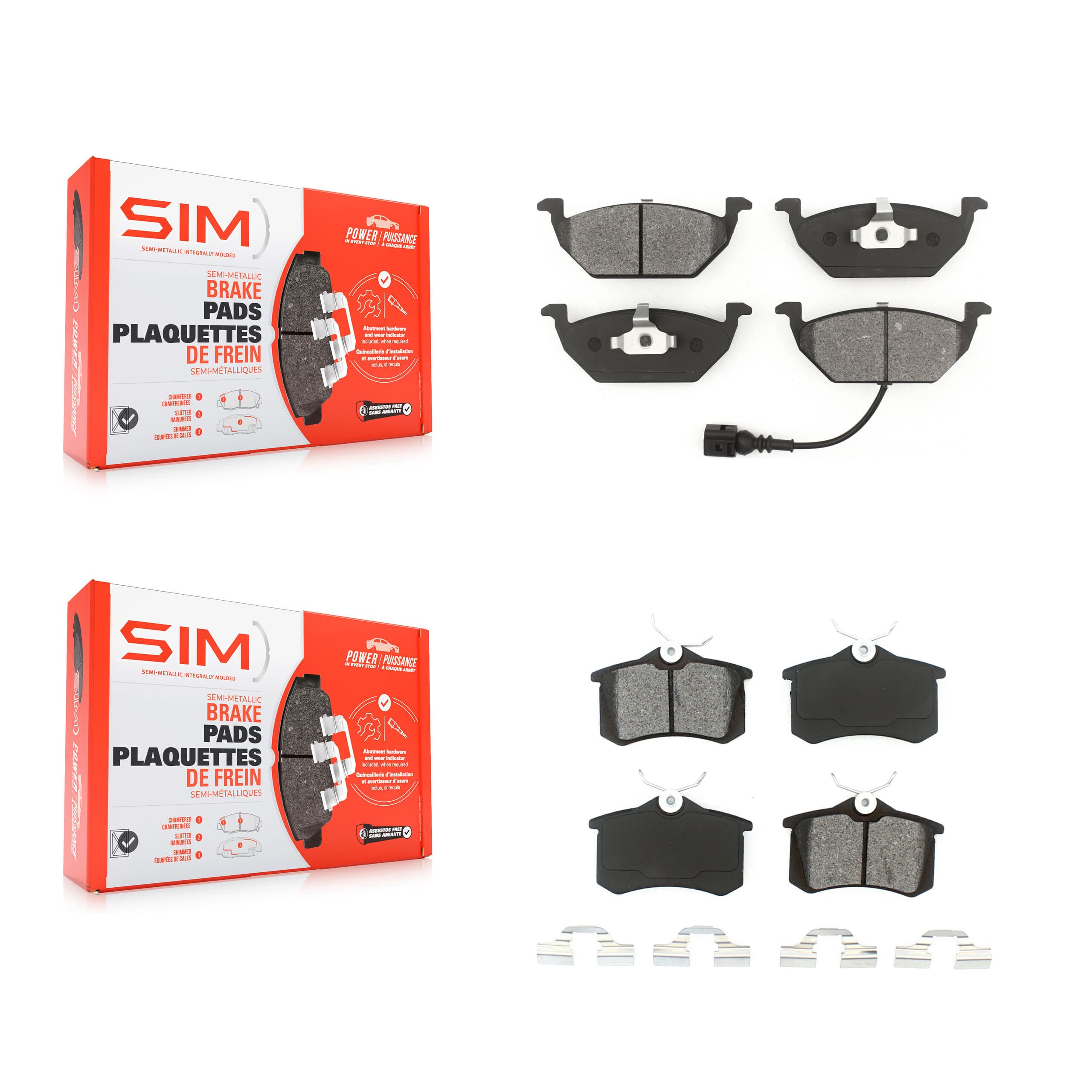 SIM - KSM-100320 - Front and Rear Disc Brake Pad Kits image 1