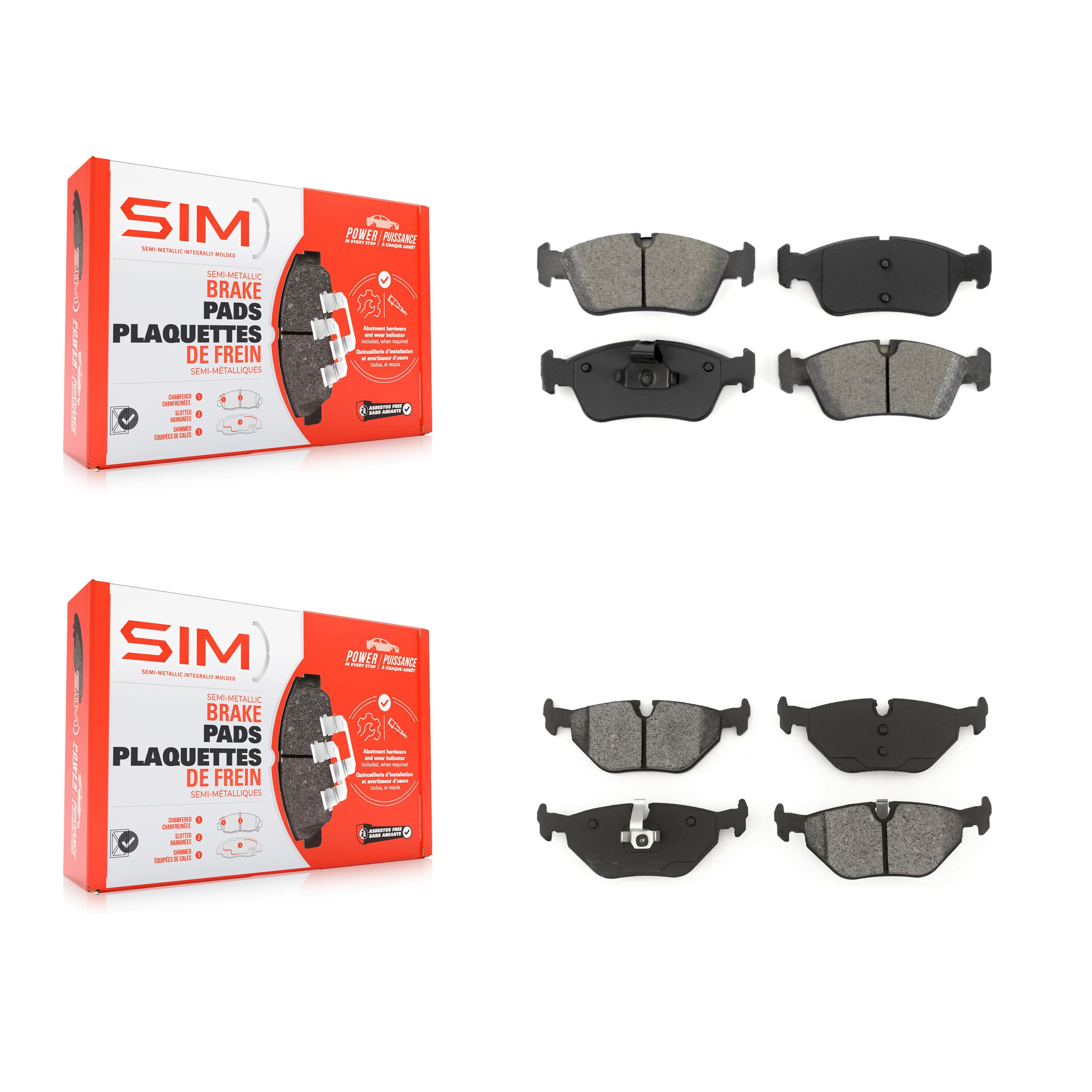 SIM - KSM-100323 - Front and Rear Disc Brake Pad Kits image 1