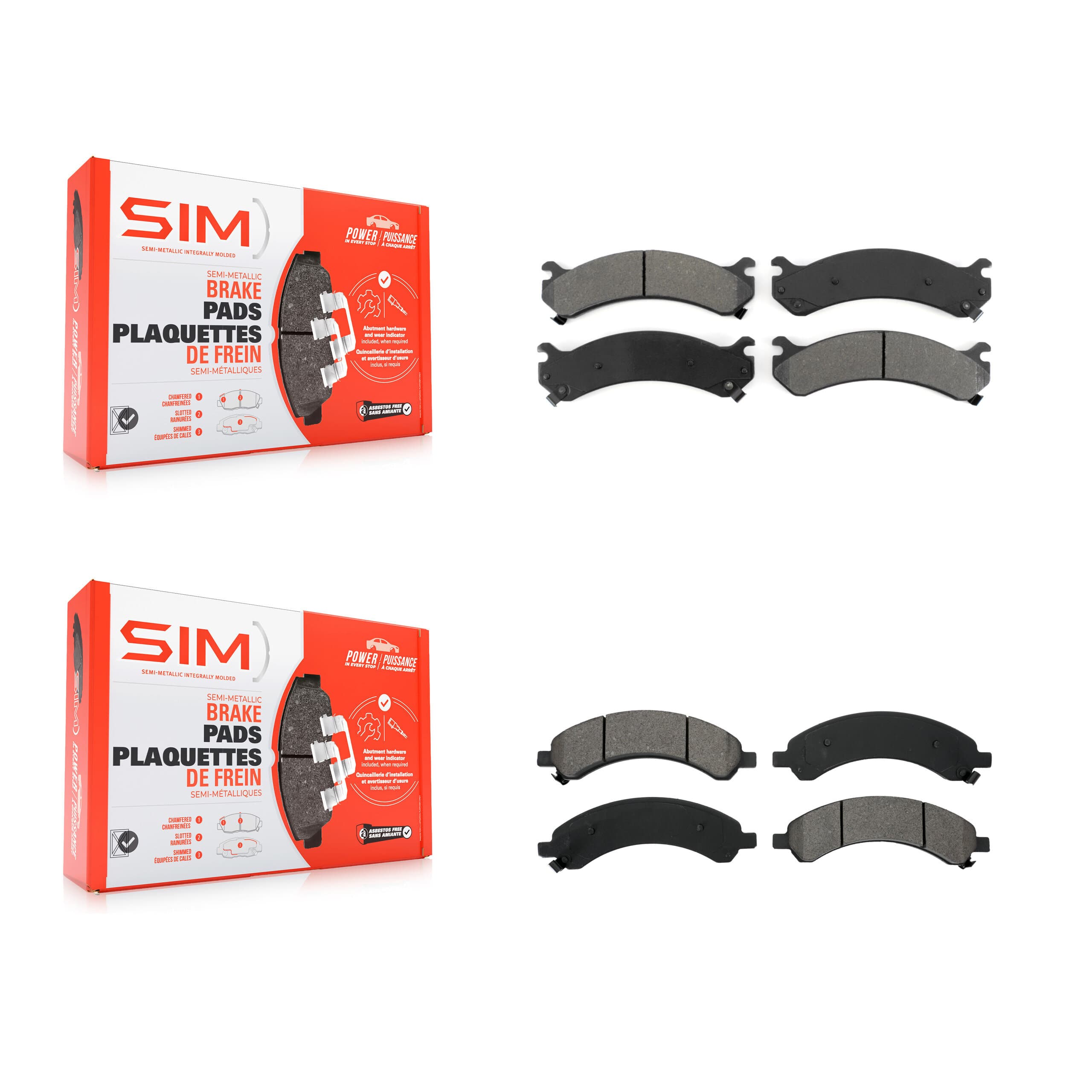 SIM - KSM-100328 - Front and Rear Disc Brake Pad Kits image 1