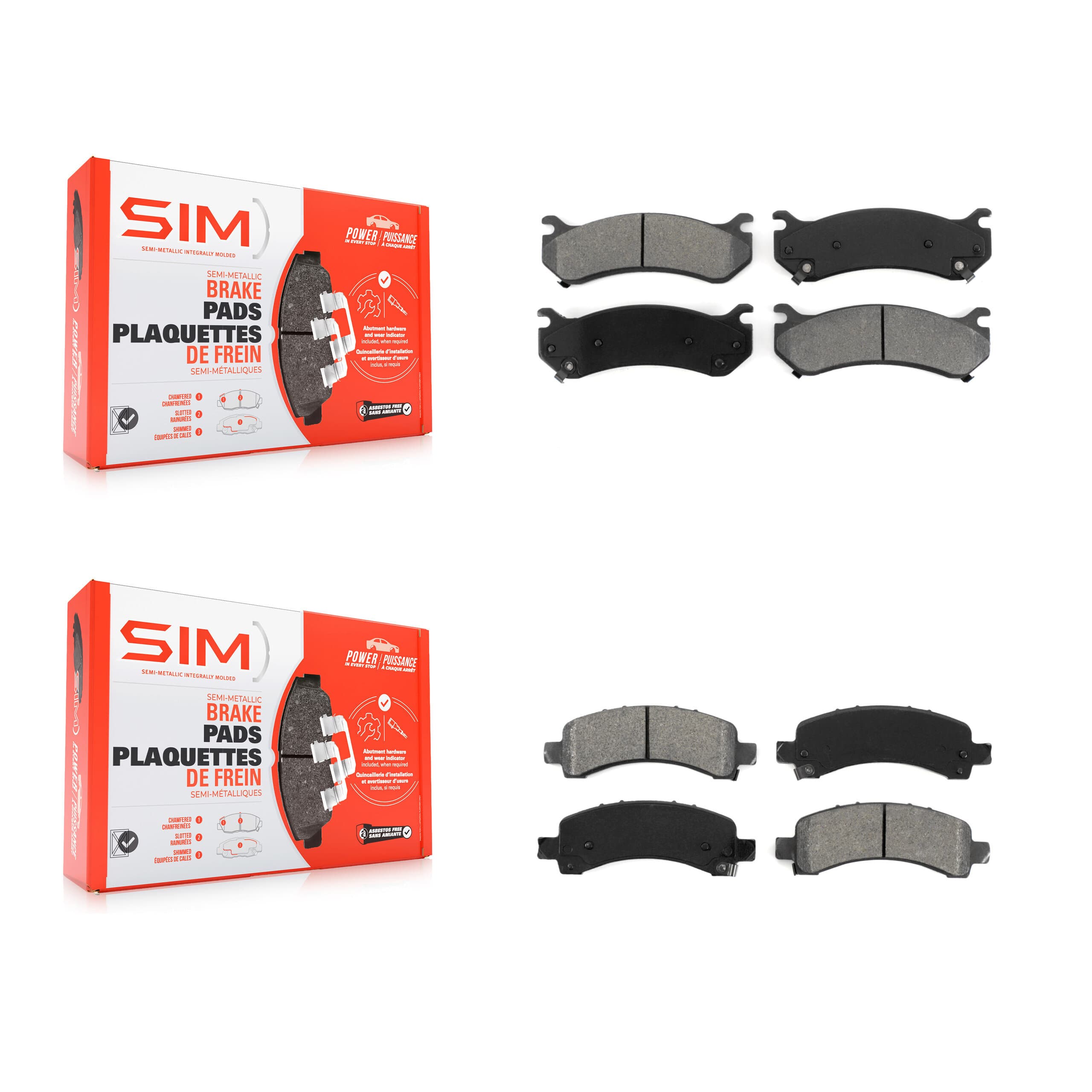 SIM - KSM-100333 - Front and Rear Disc Brake Pad Kits image 1