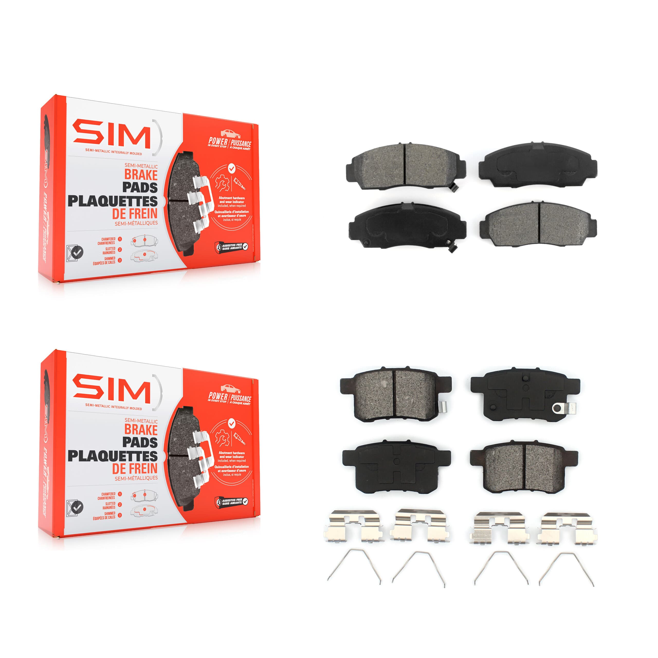 SIM - KSM-100334 - Front and Rear Disc Brake Pad Kits image 1