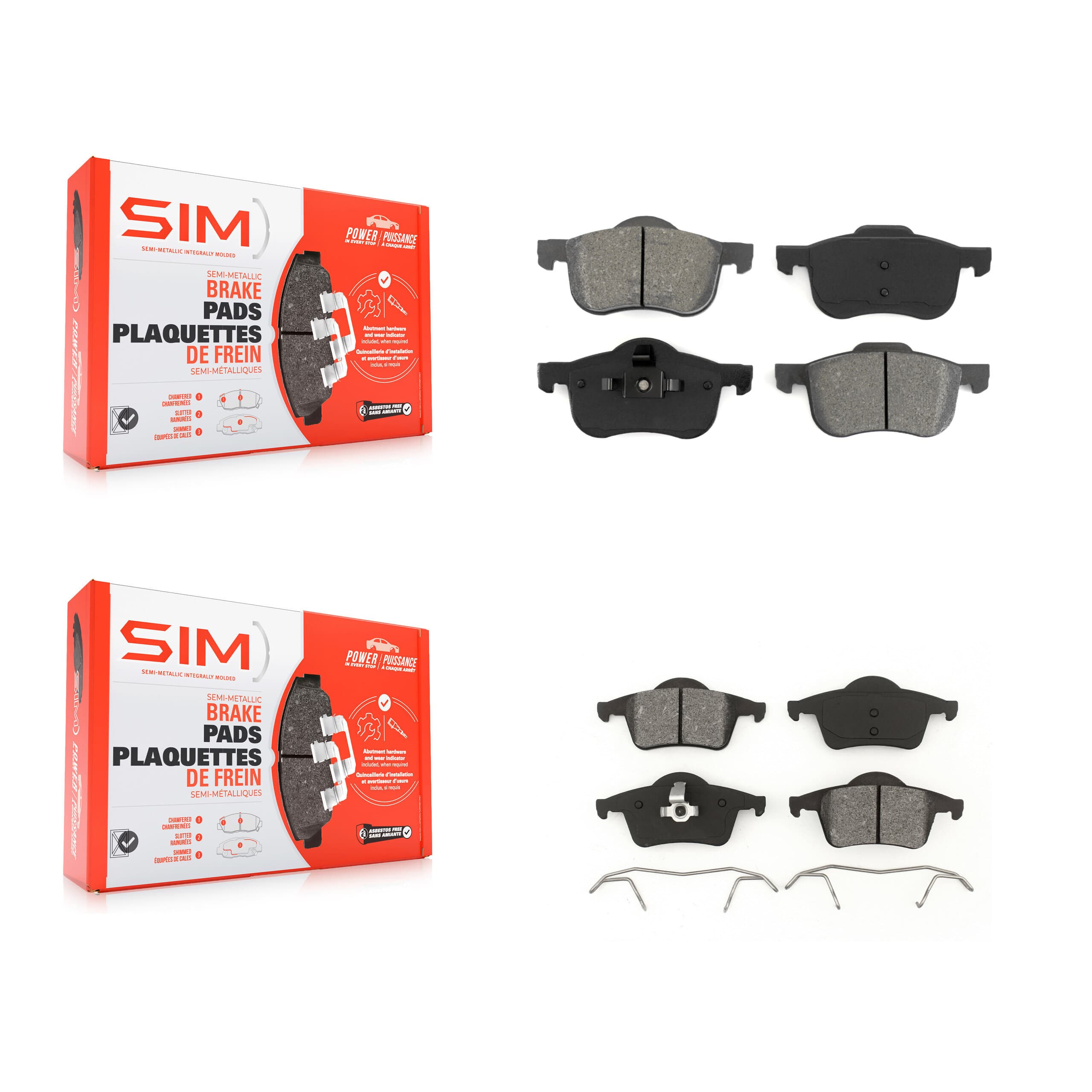 SIM - KSM-100338 - Front and Rear Disc Brake Pad Kits image 1