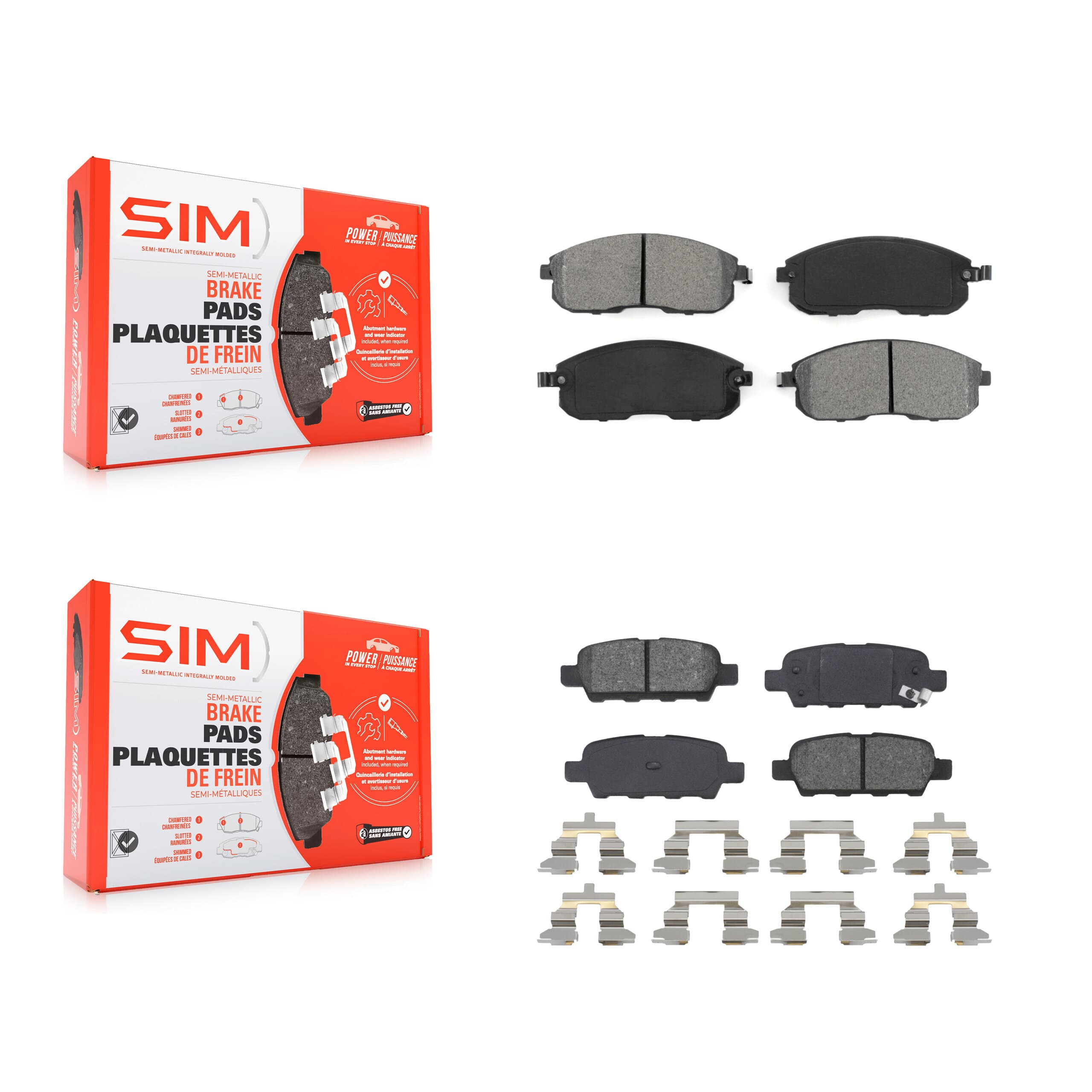 SIM - KSM-100346 - Front and Rear Disc Brake Pad Kits image 1