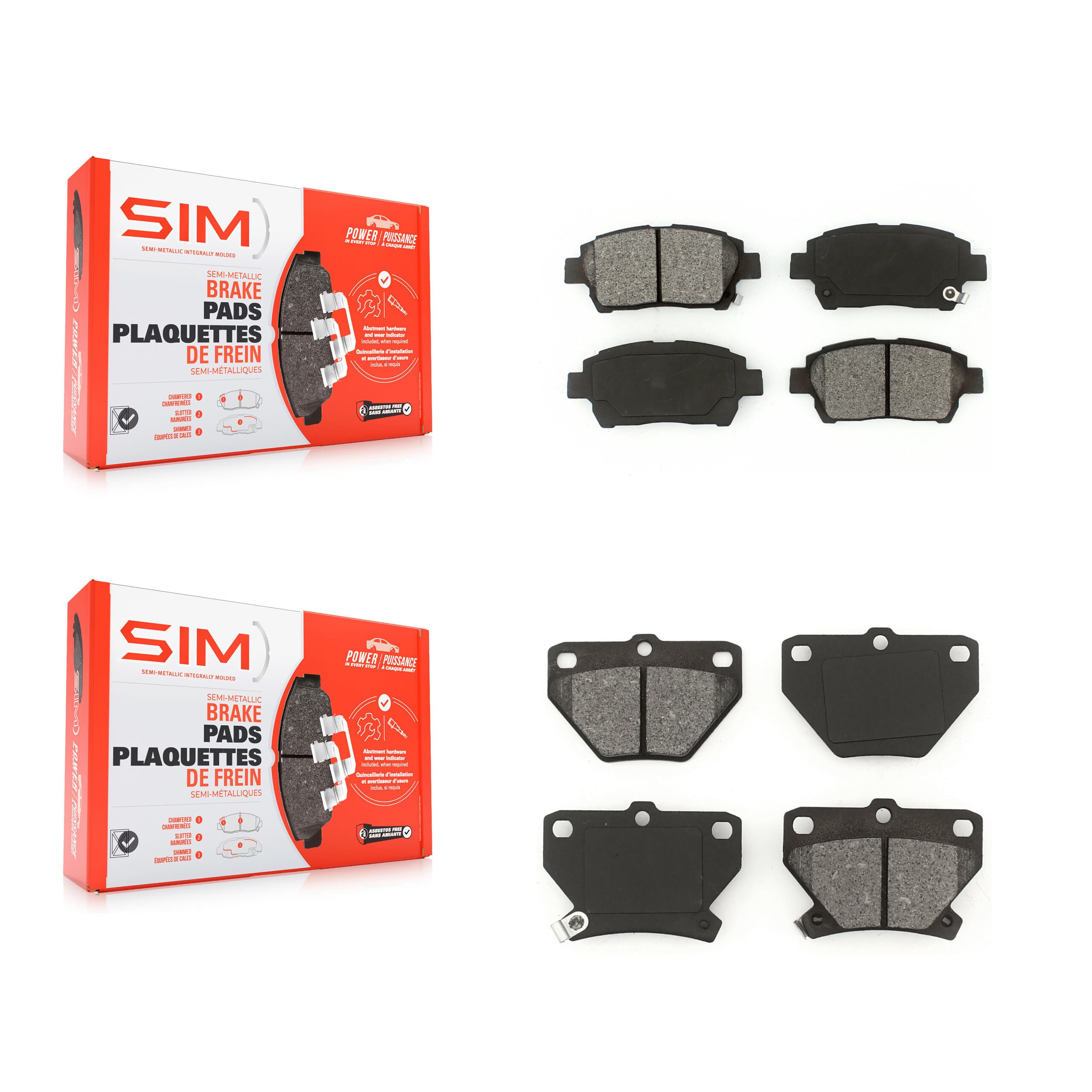 SIM - KSM-100353 - Front and Rear Disc Brake Pad Kits image 1
