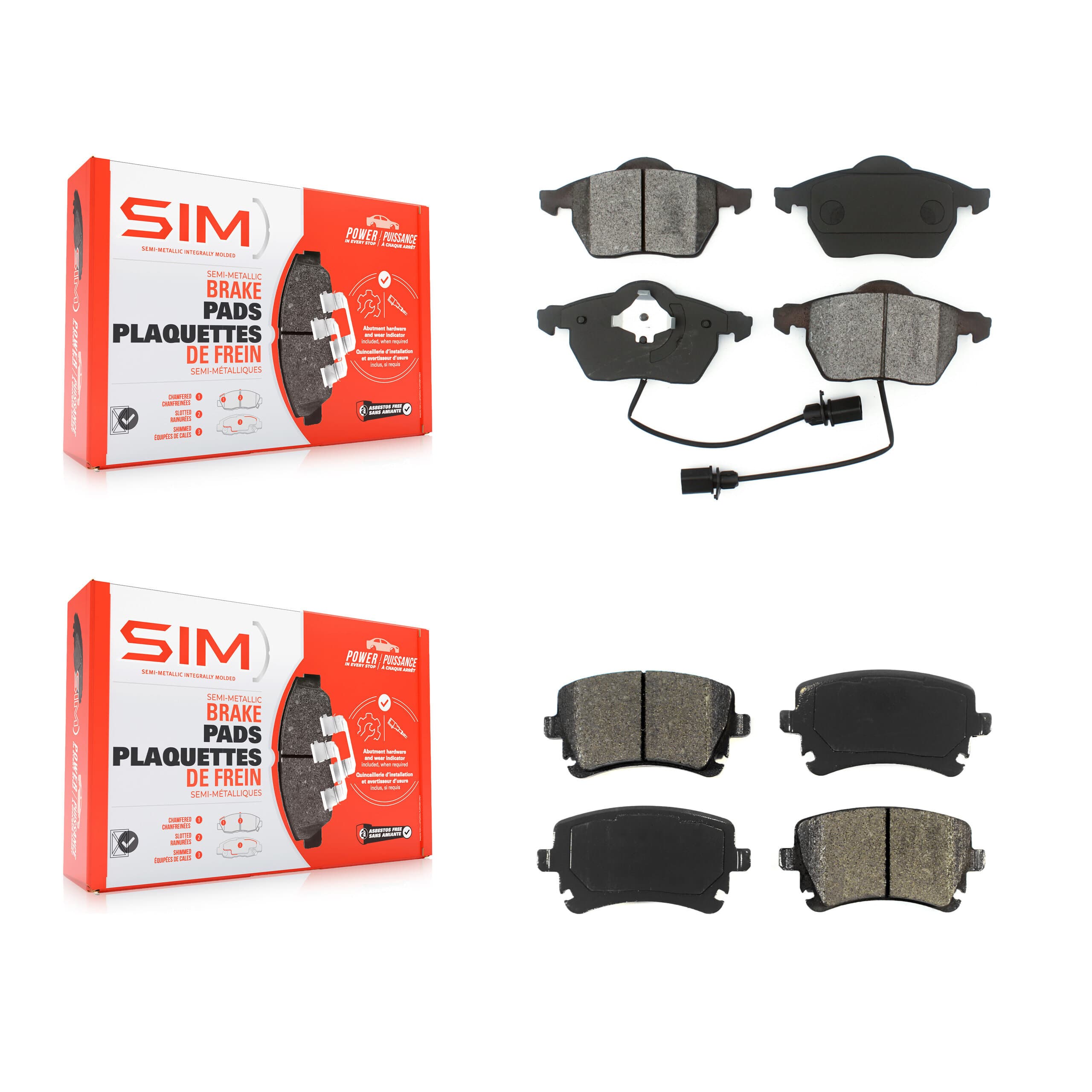 SIM - KSM-100361 - Front and Rear Disc Brake Pad Kits image 1