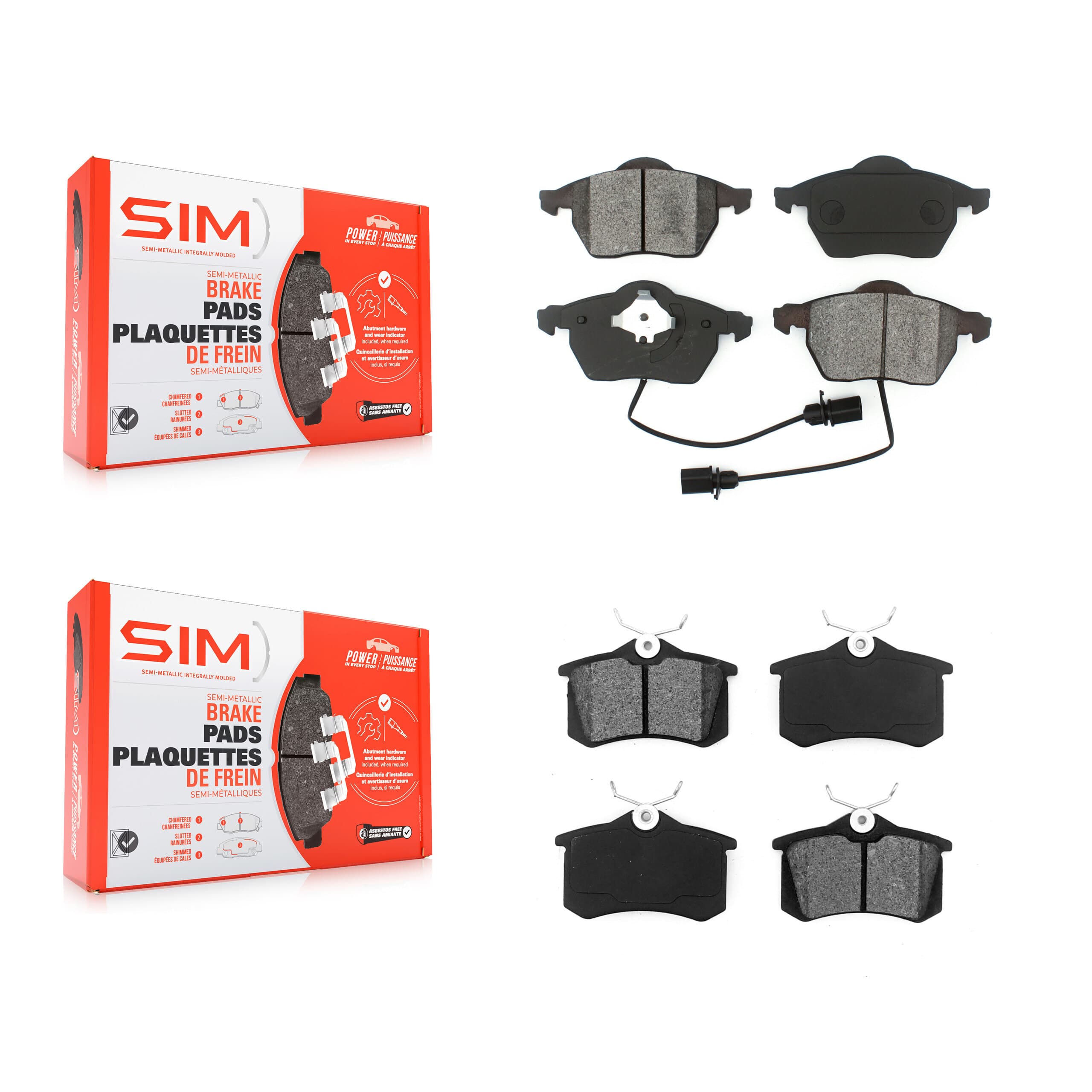 SIM - KSM-100365 - Front and Rear Disc Brake Pad Kits image 1