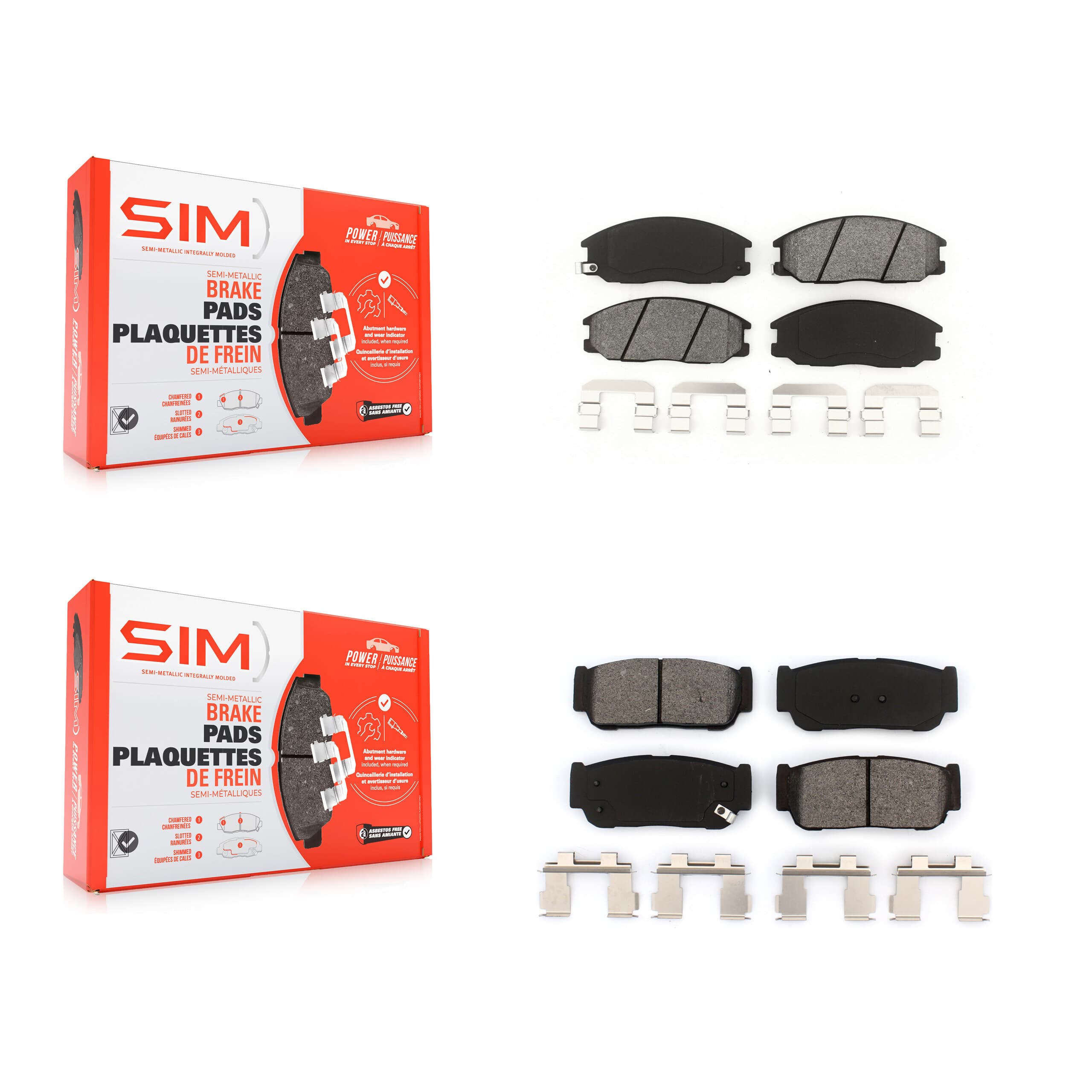 SIM - KSM-100380 - Front and Rear Disc Brake Pad Kits image 1