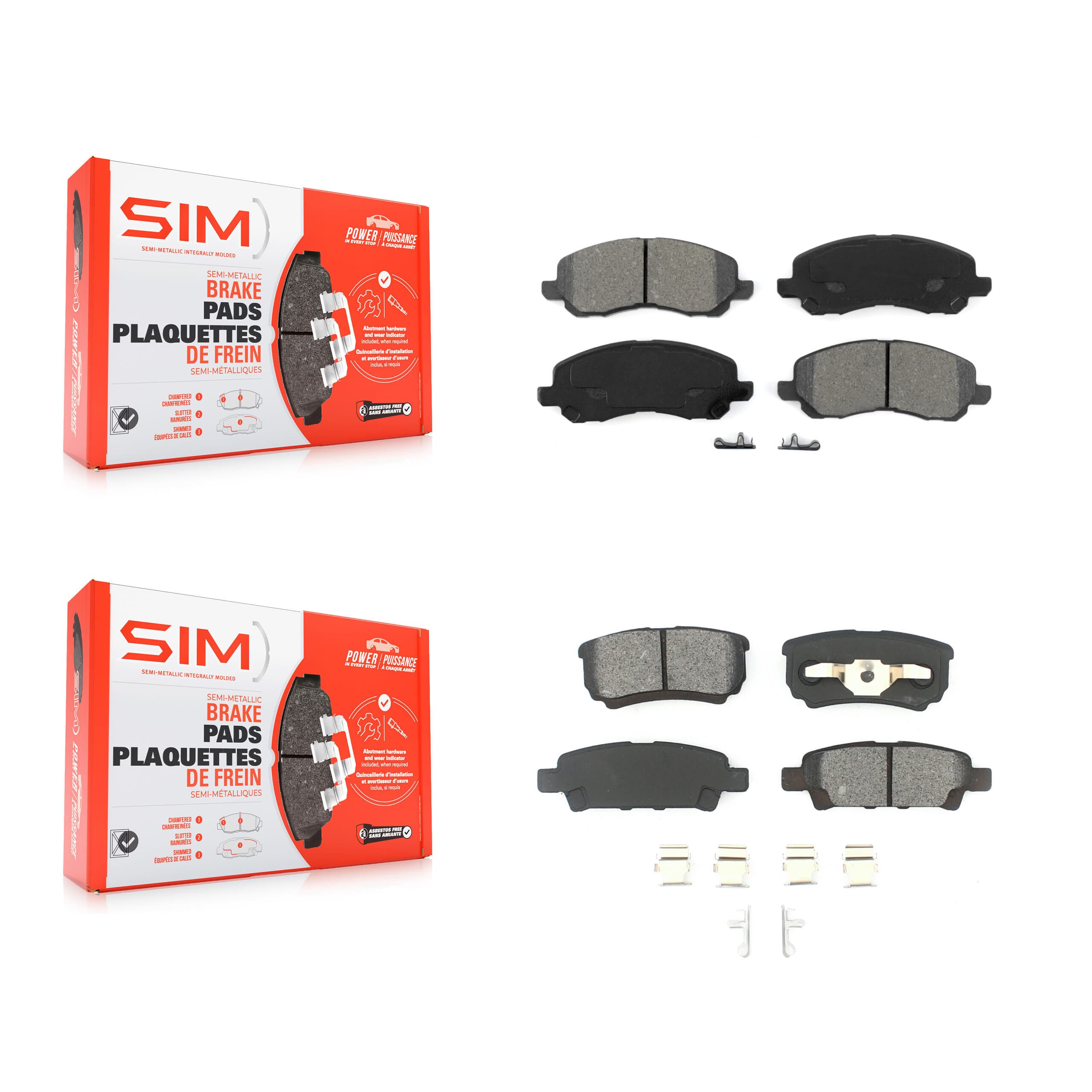 SIM - KSM-100381 - Front and Rear Disc Brake Pad Kits image 1