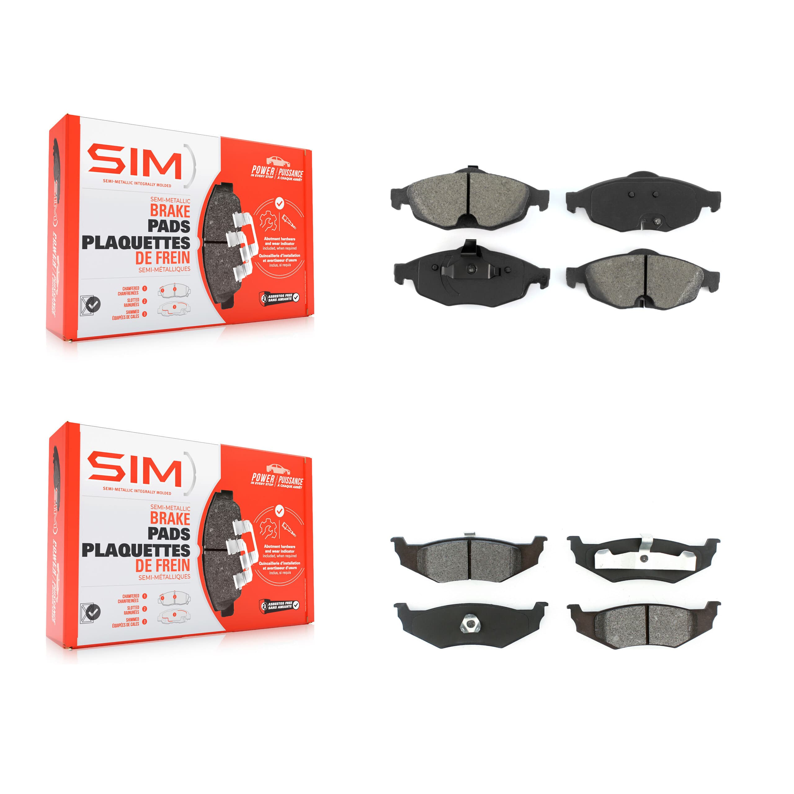 SIM - KSM-100386 - Front and Rear Disc Brake Pad Kits image 1