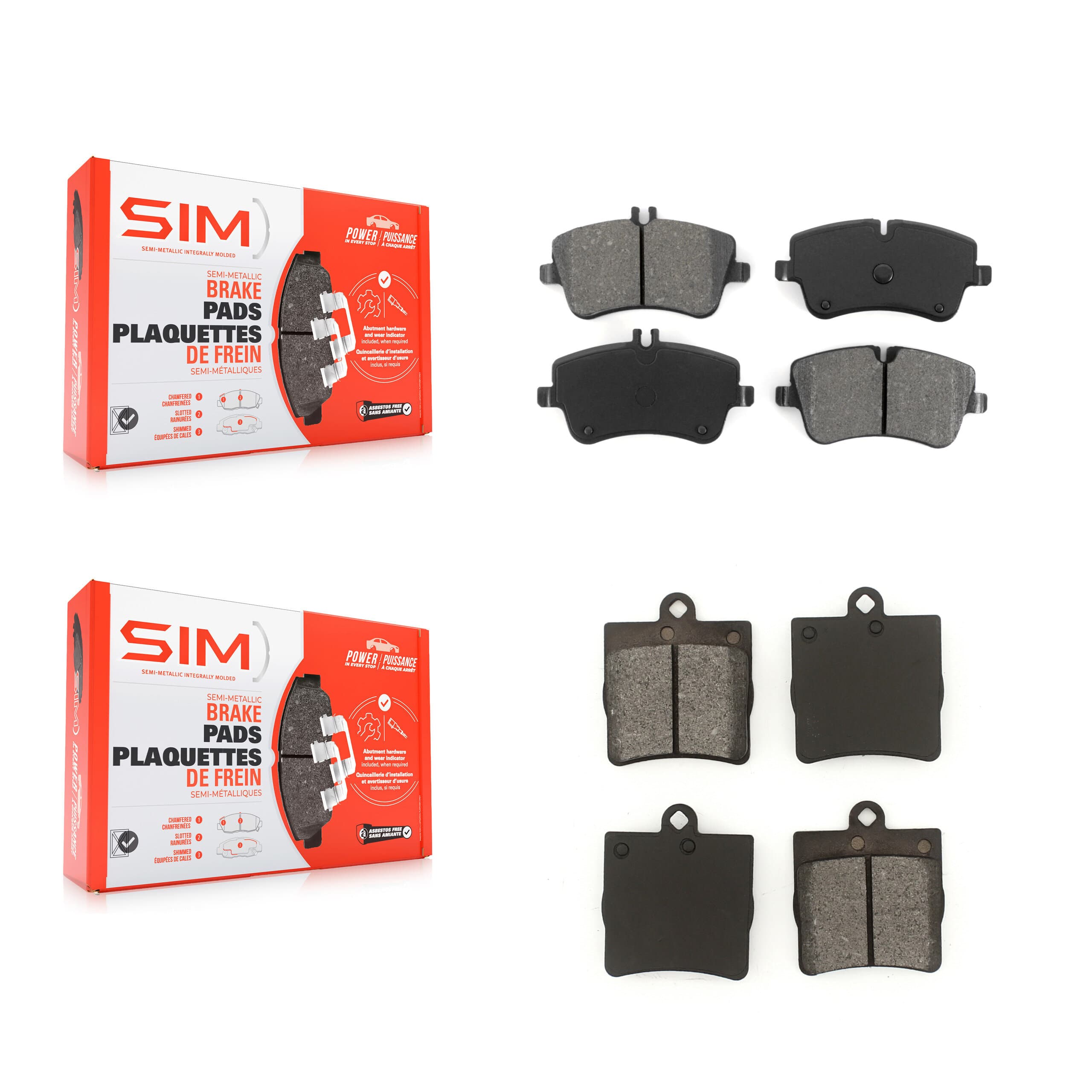 SIM - KSM-100387 - Front and Rear Disc Brake Pad Kits image 1