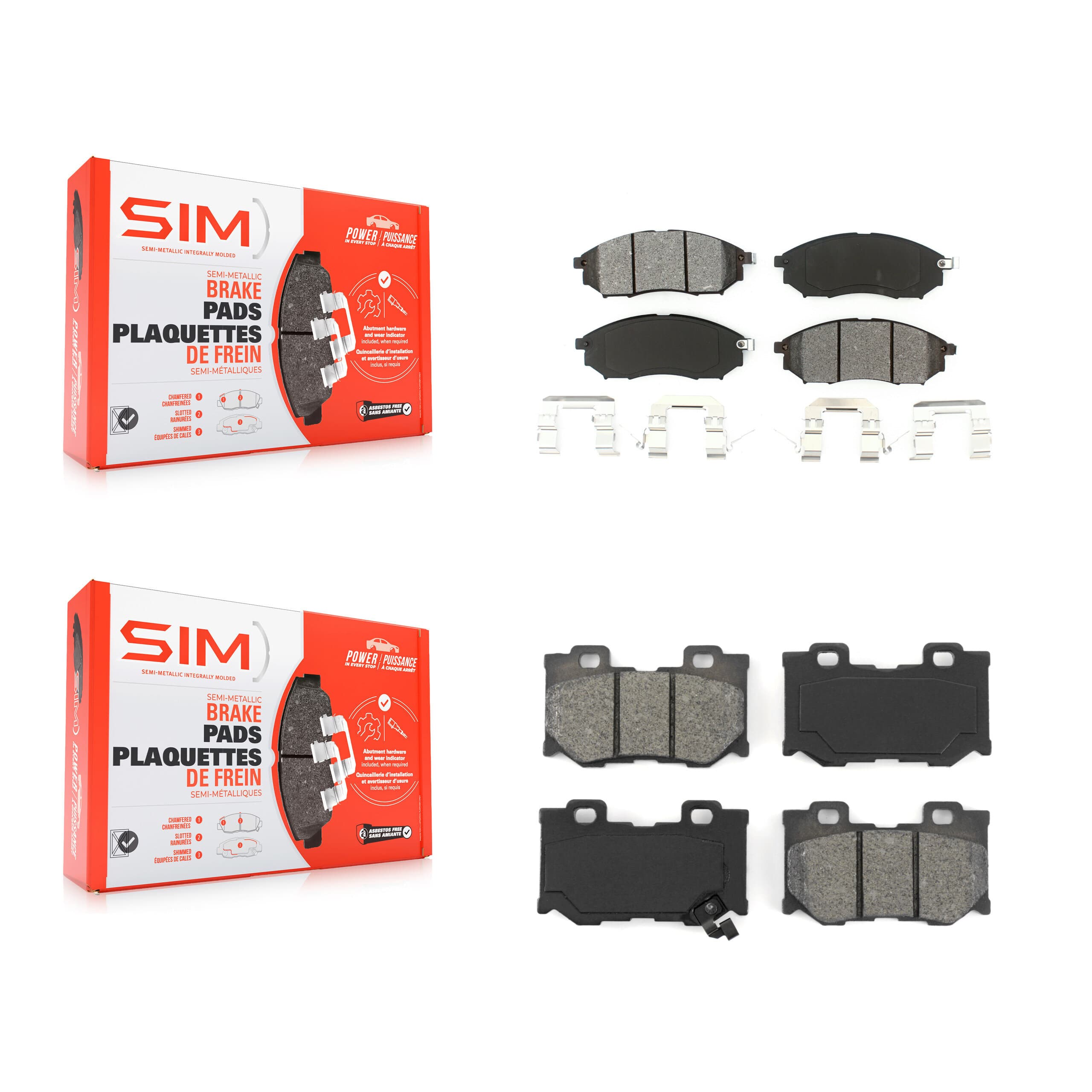 SIM - KSM-100393 - Front and Rear Disc Brake Pad Kits image 1